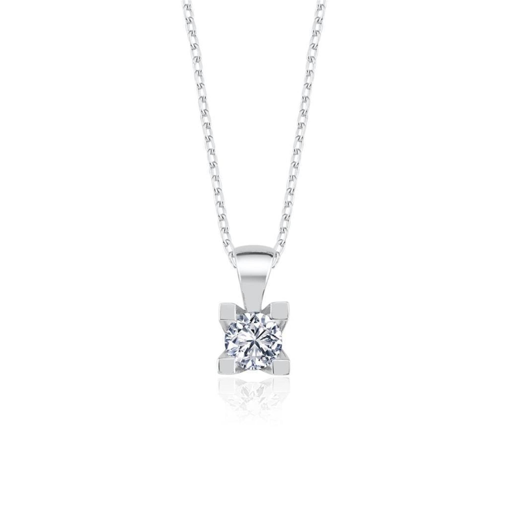 0.50 Carat Zirconia Unique Elegance Silver Necklace