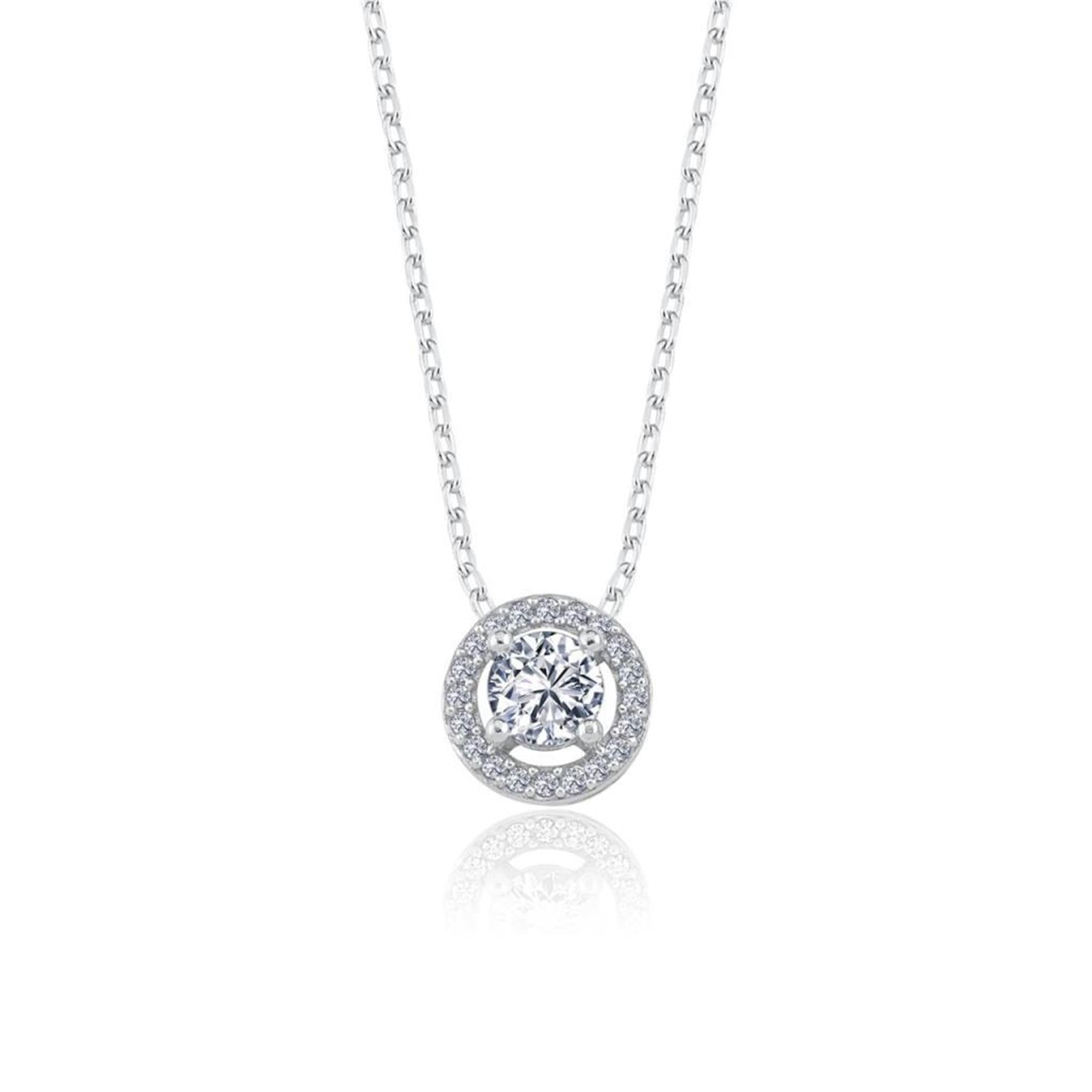 0.50 Carat Zirconia Magical Sparkle Silver Solitaire Necklace