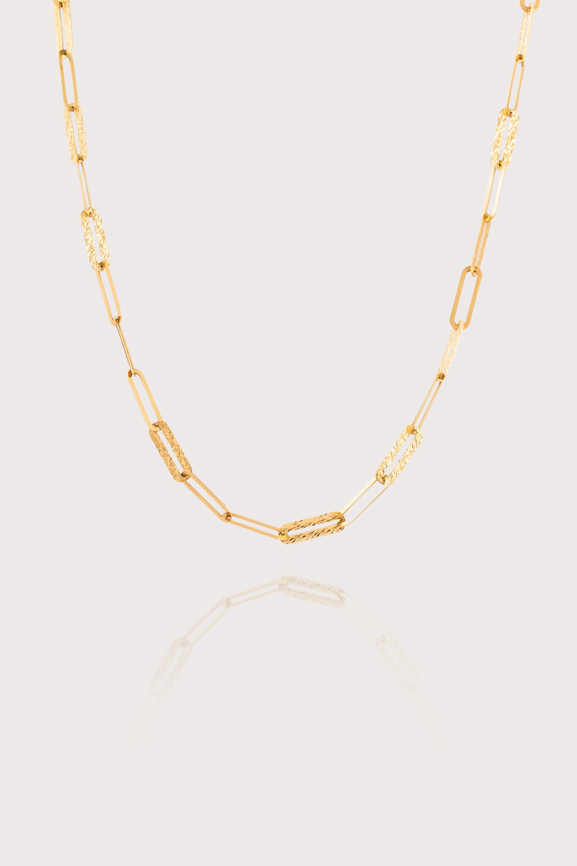 14K Gold Paperclip Chain Necklace