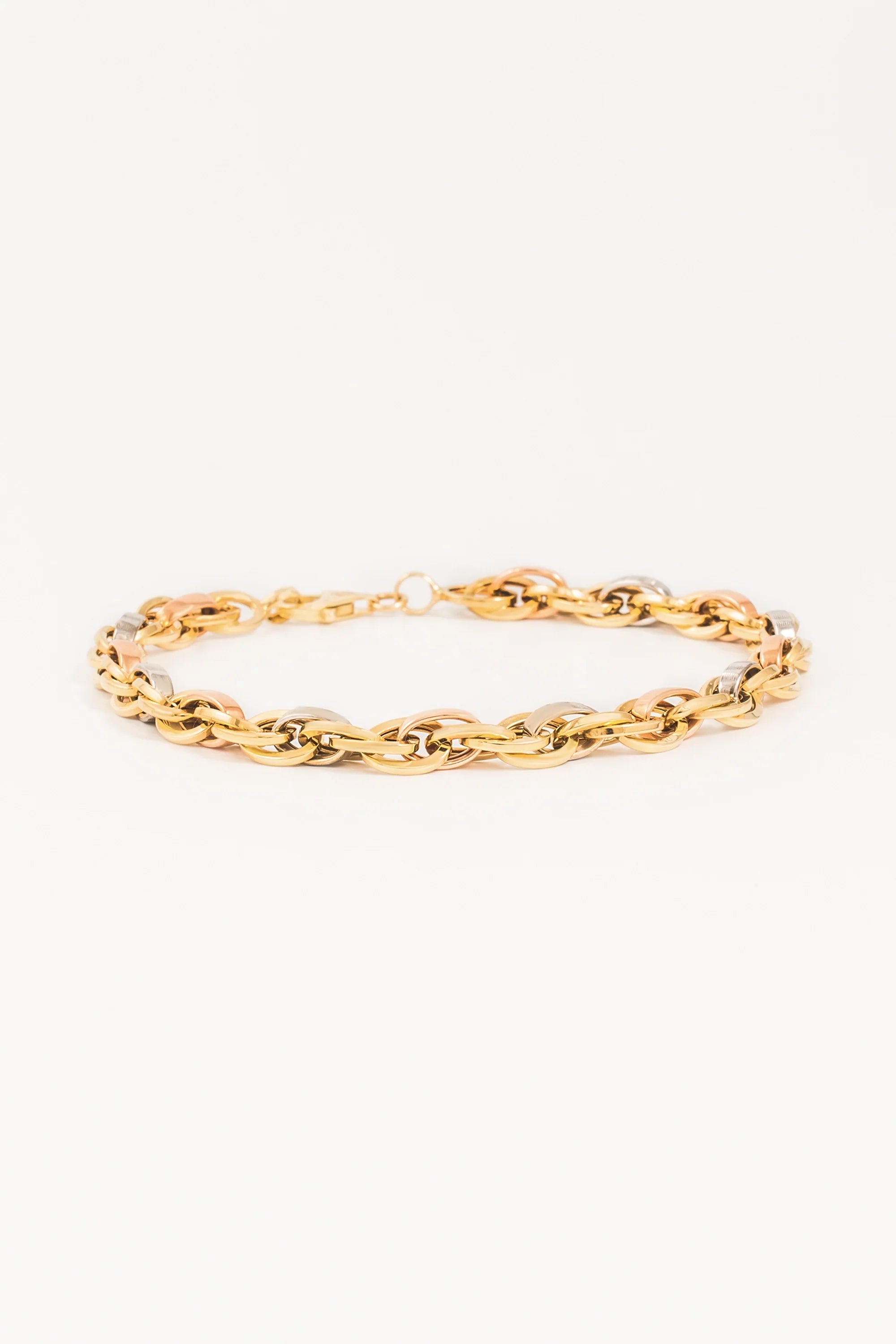 14K Gold Cuban Link Bracelet Two Color