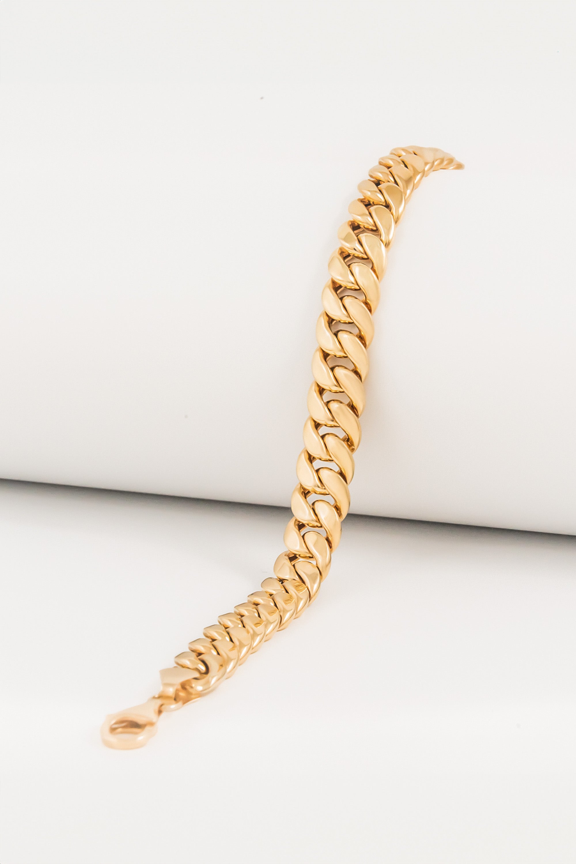 14K Gold Cuban Link Chain Bracelet