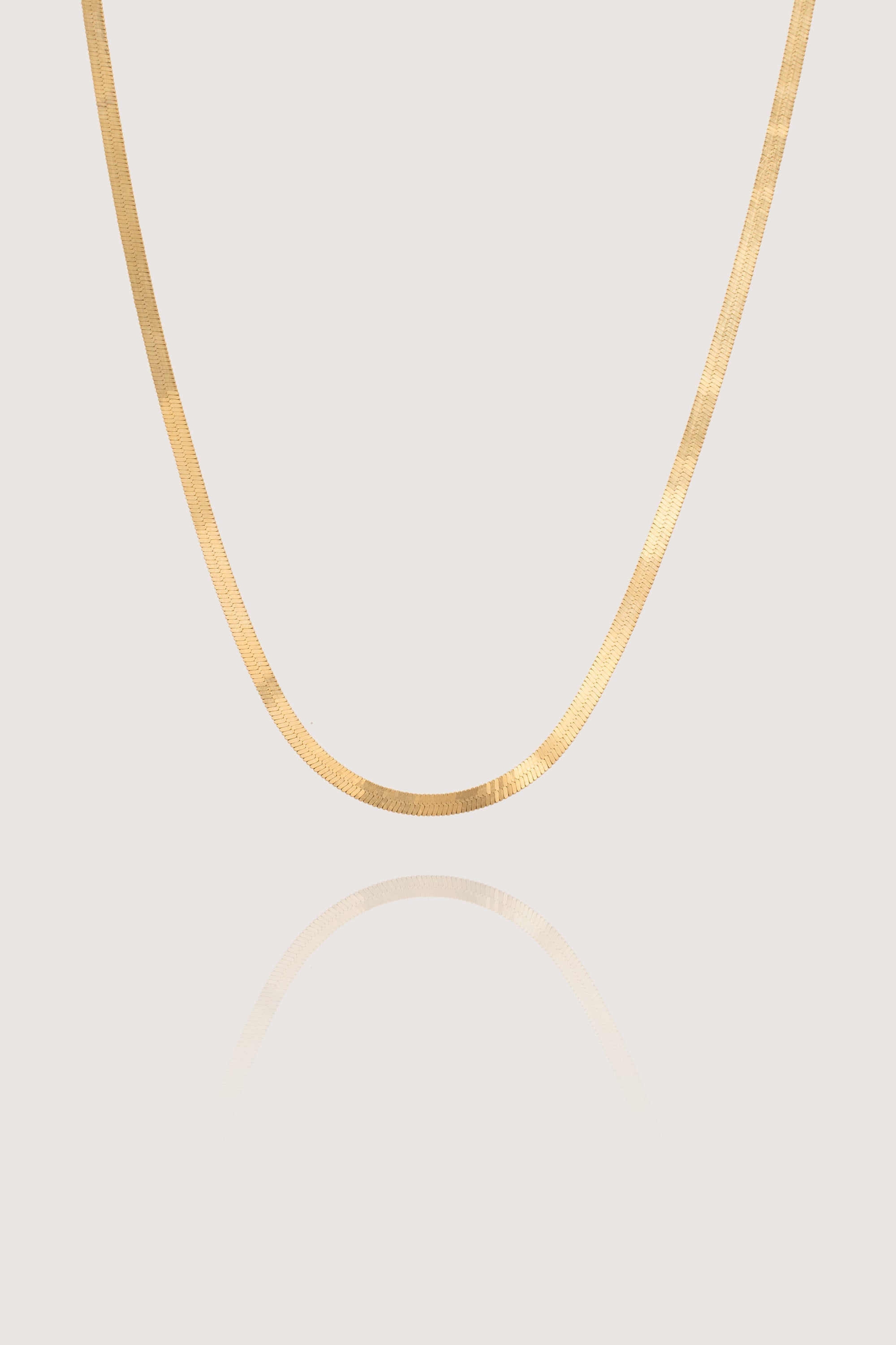 14K Gold Herringbone Chain Necklace