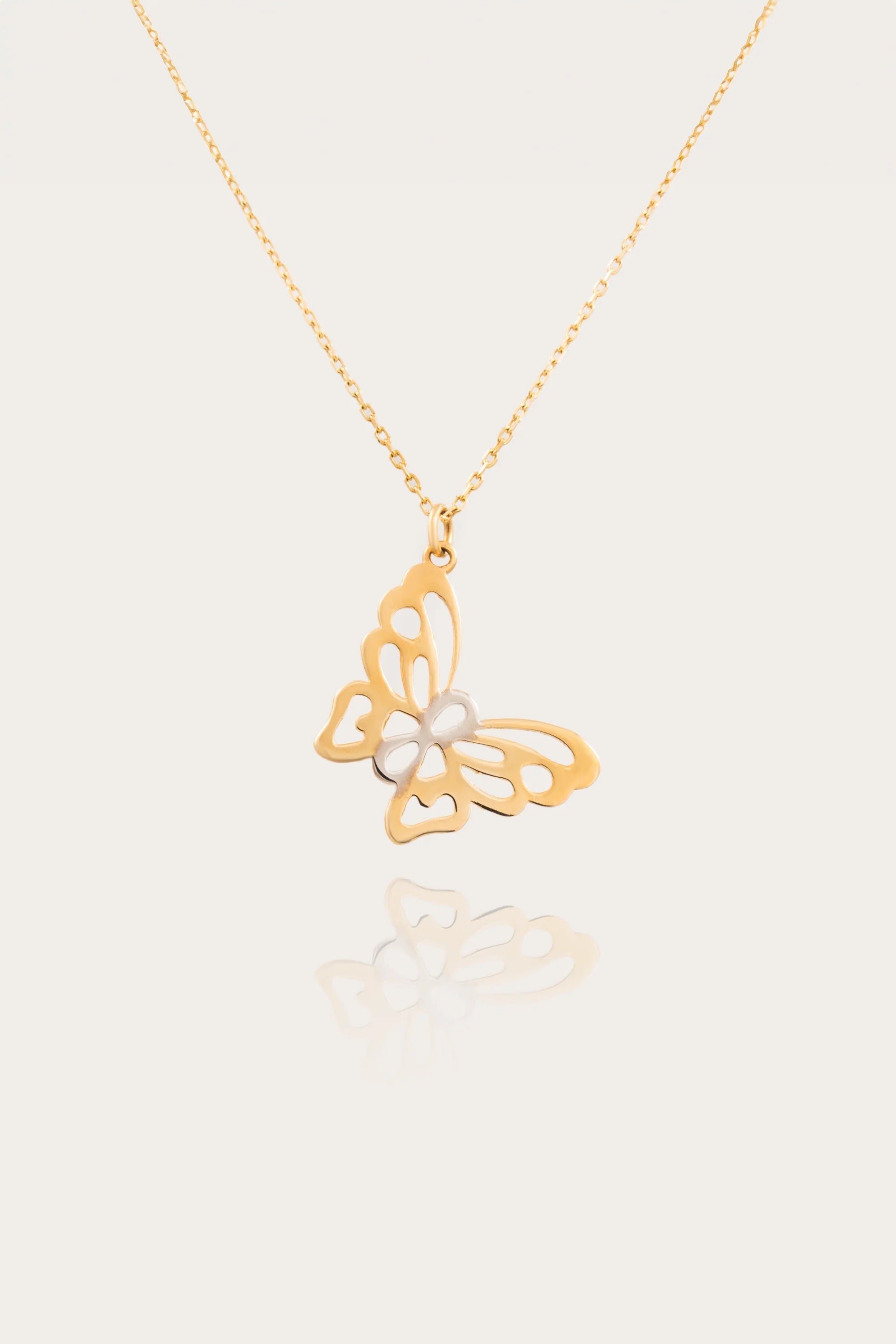14K Gold Infinity Butterfly Necklace