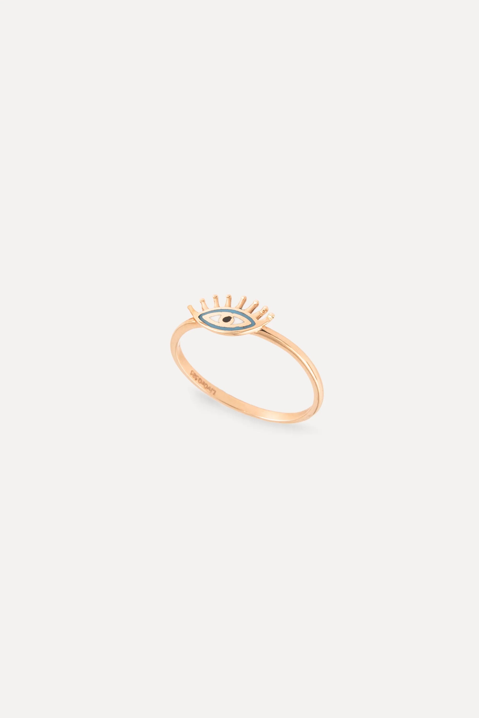 14K Gold Evil Eye Ring