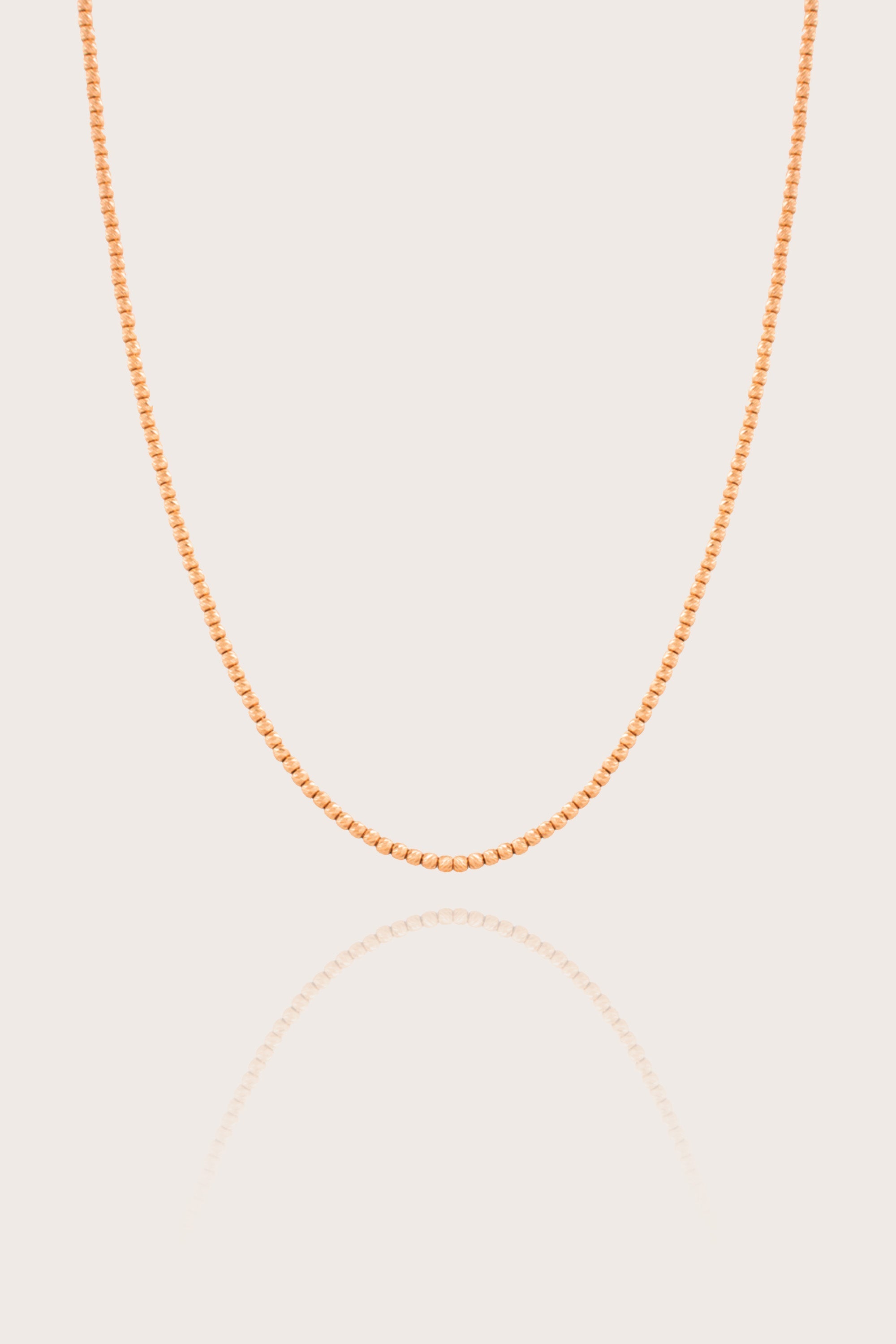 14K Gold Beaded Chain Necklace