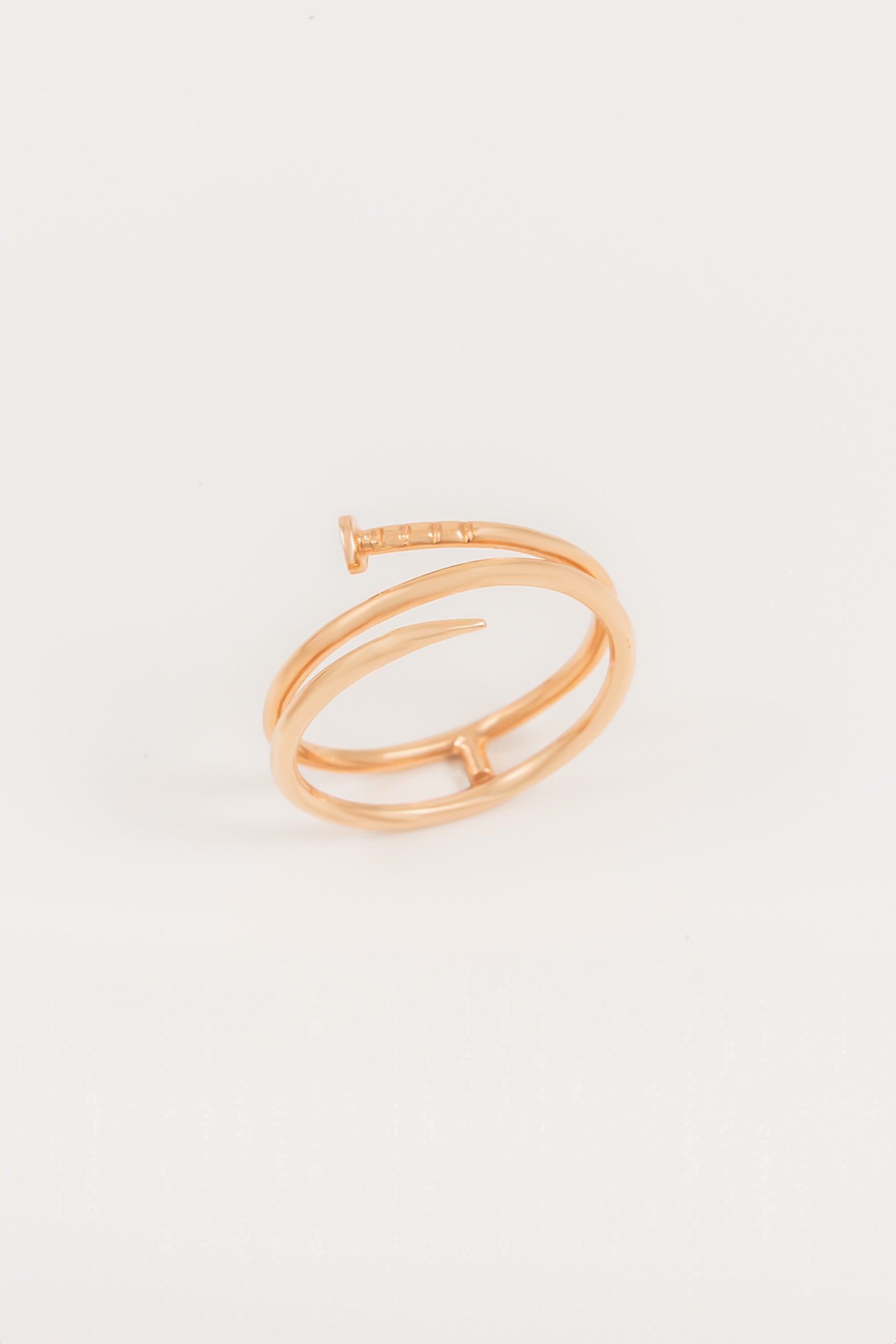 14K Gold Nail Spiral Ring