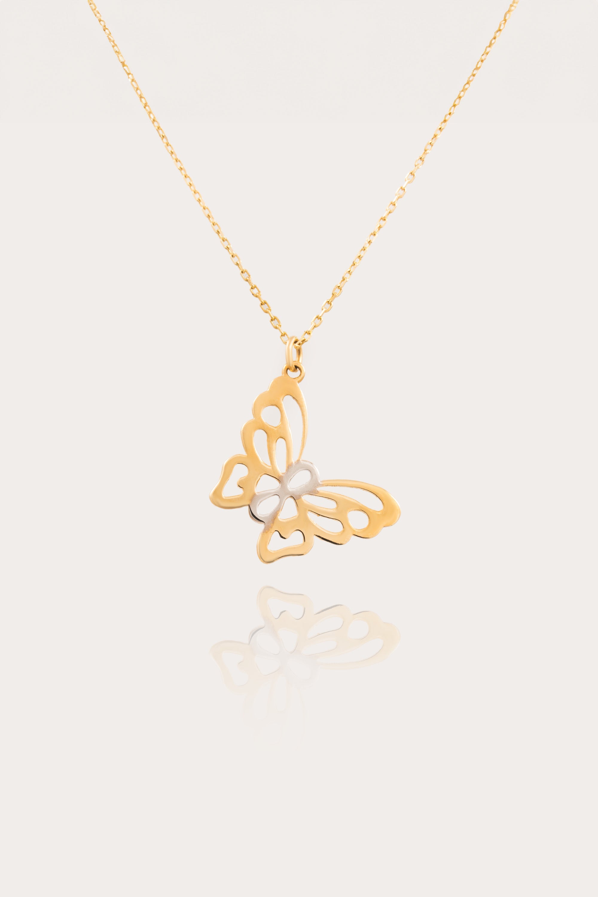 14K Gold Infinity Butterfly Necklace