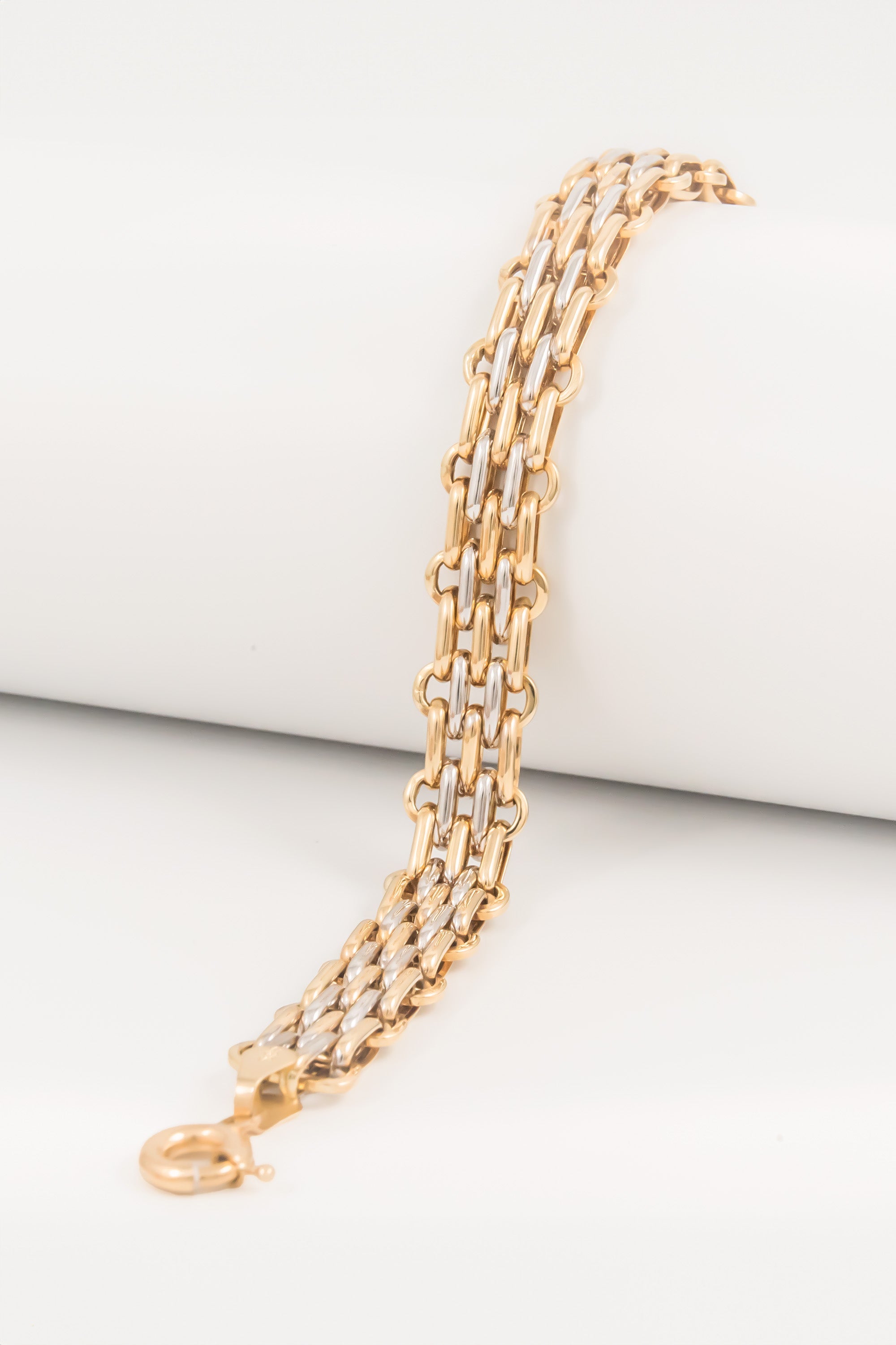 14K Gold Paperclip Panther Chain Bracelet