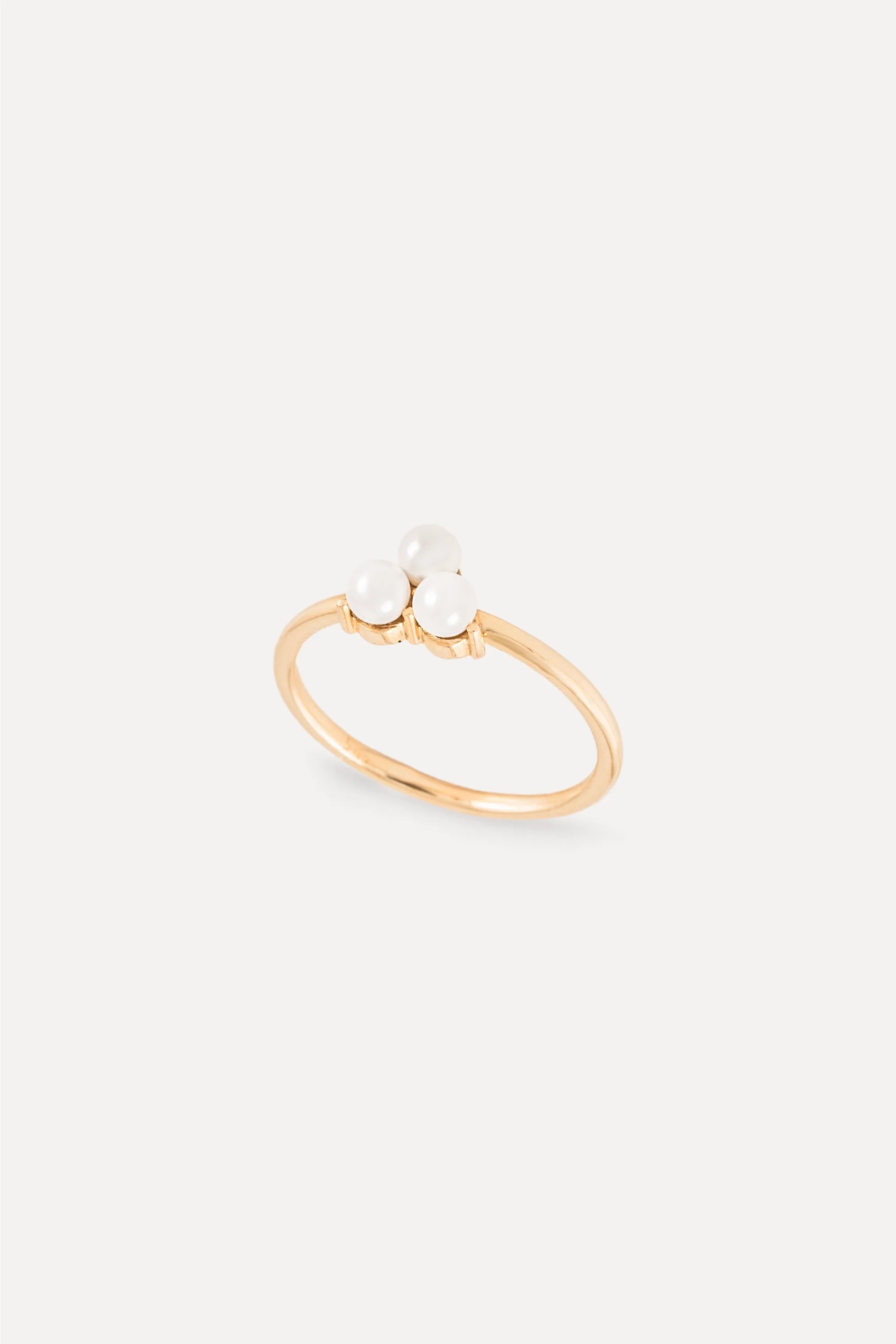 14K Yellow Gold Pearl Cluster Ring