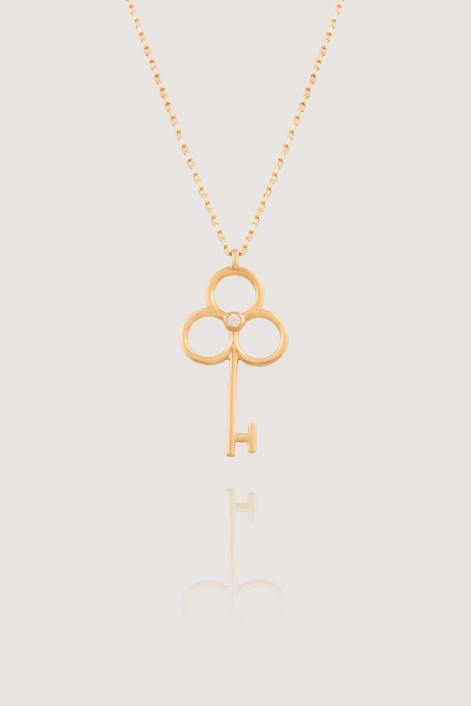 14K Gold Key Necklace