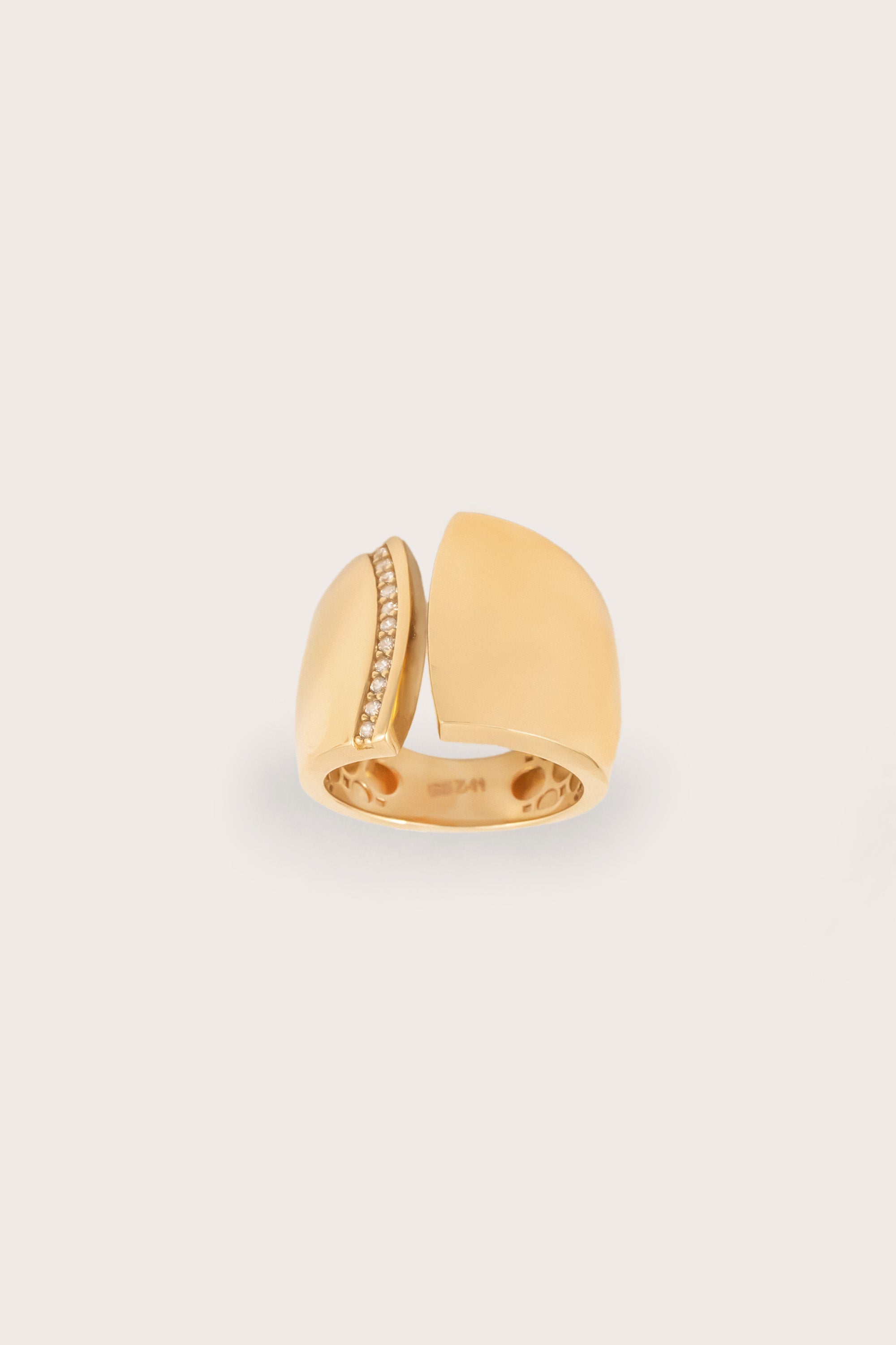 14K Gold Cocktail Open Ring CZ
