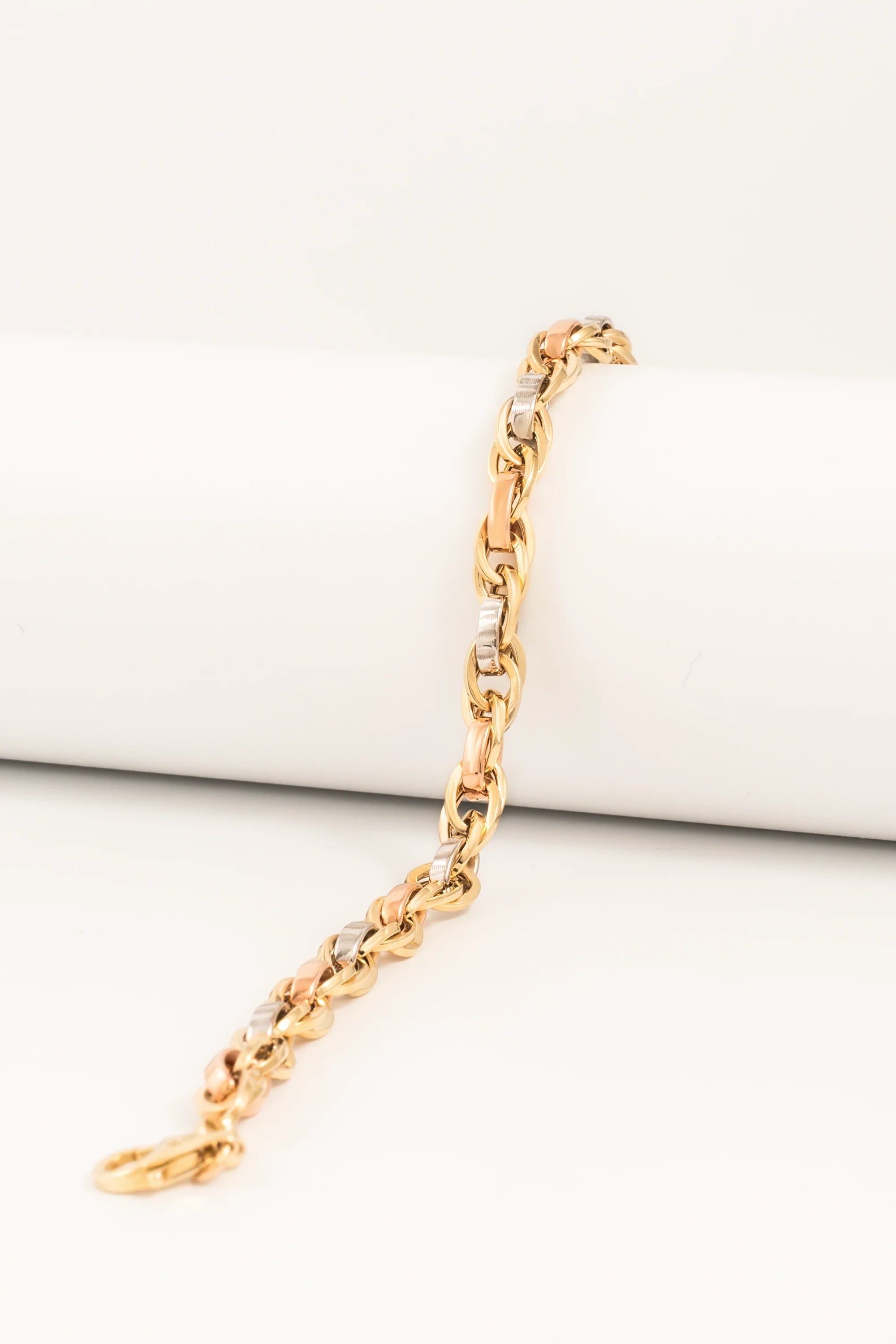 14K Gold Cuban Link Bracelet Two Color