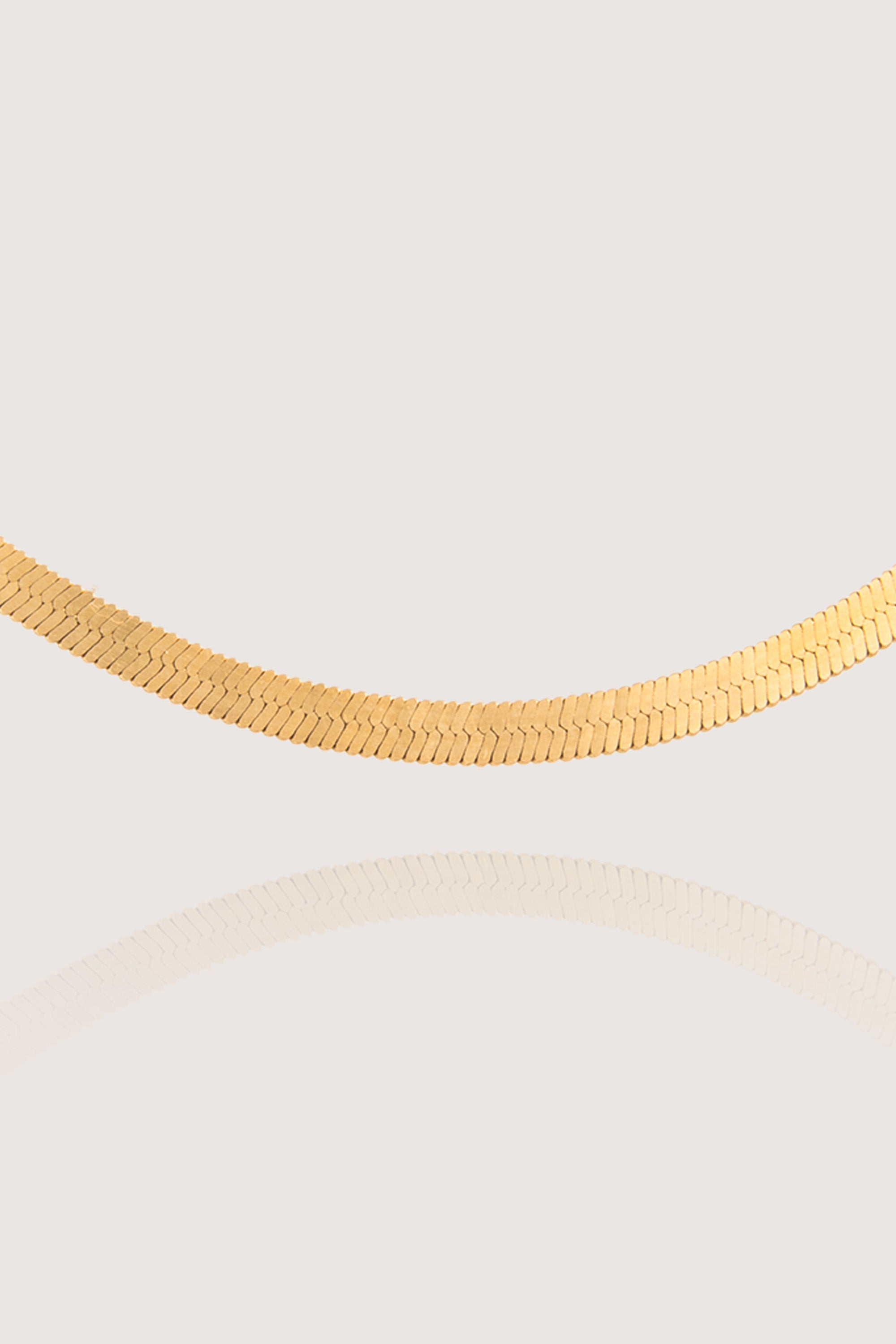 14K Gold Herringbone Chain Necklace
