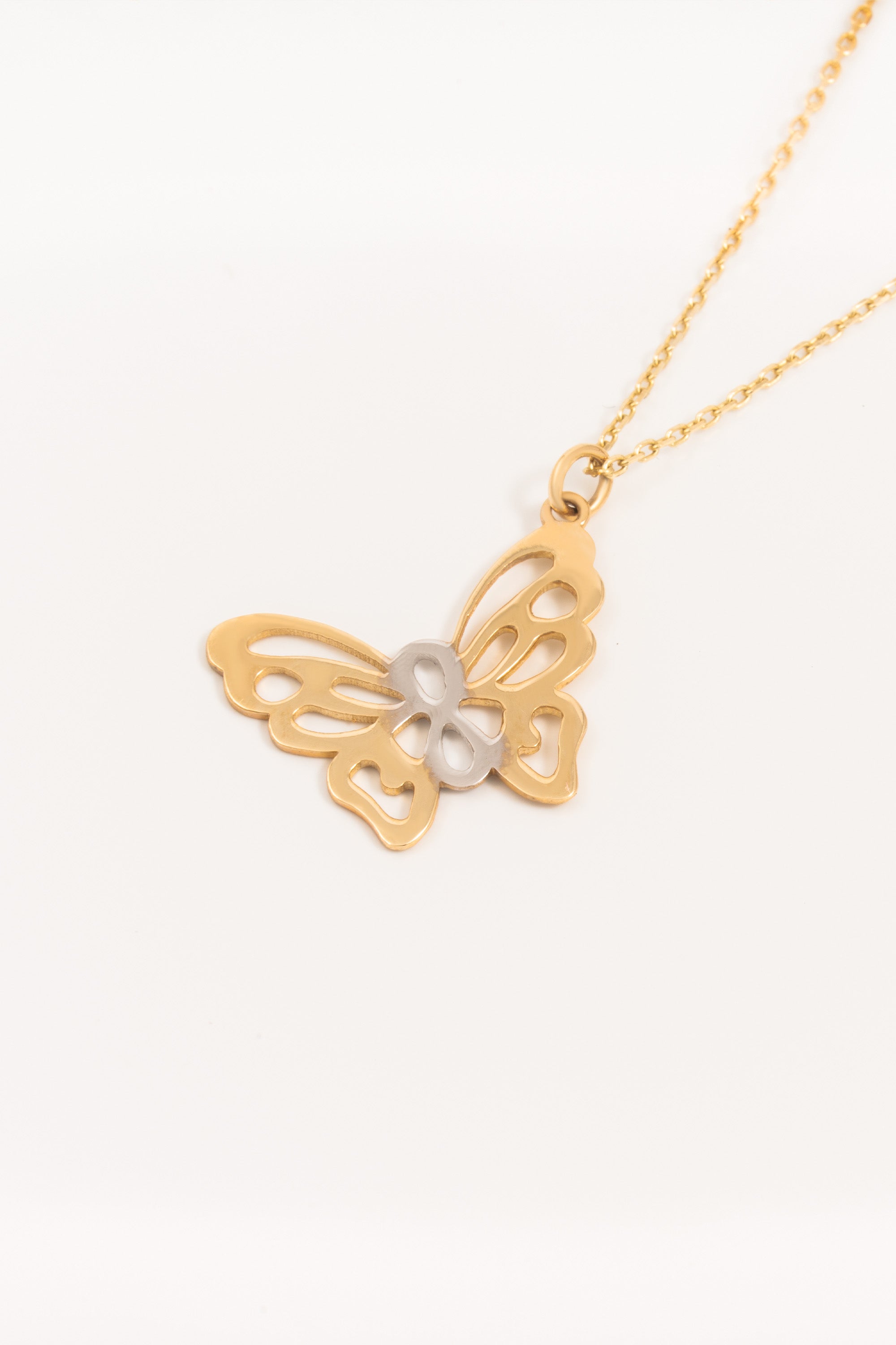14K Gold Infinity Butterfly Necklace