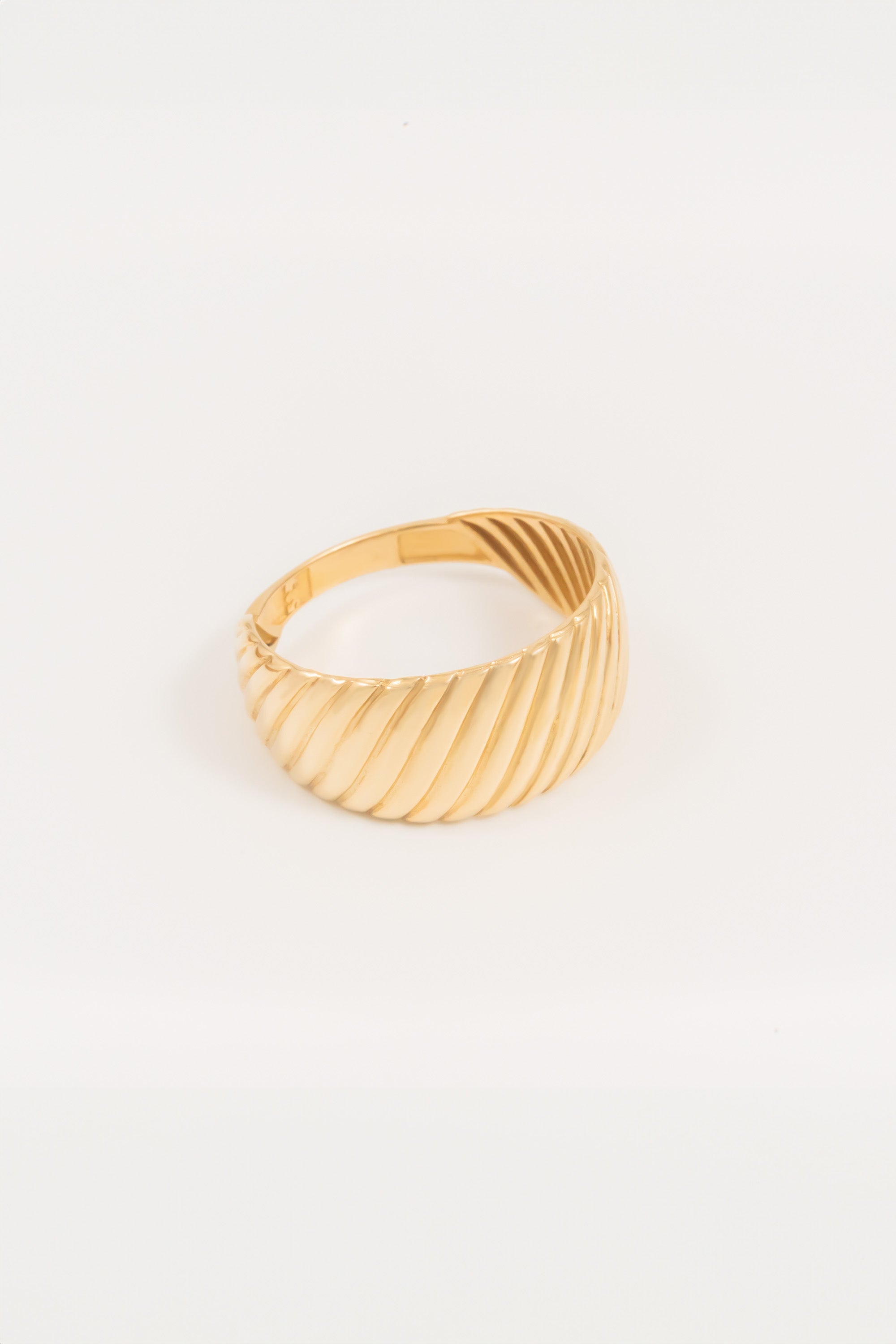 14K Gold Dome Croissant Ring