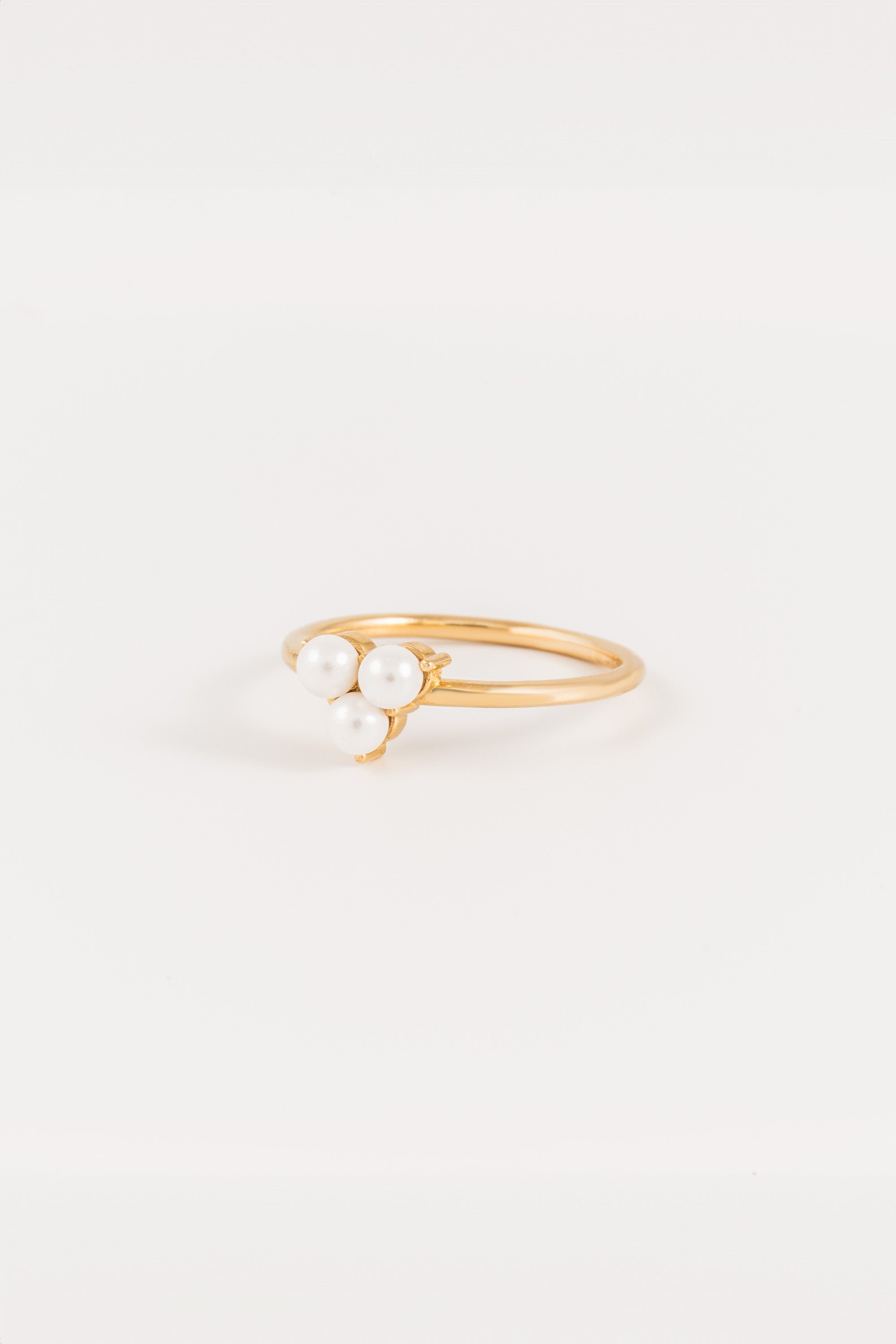 14K Yellow Gold Pearl Cluster Ring