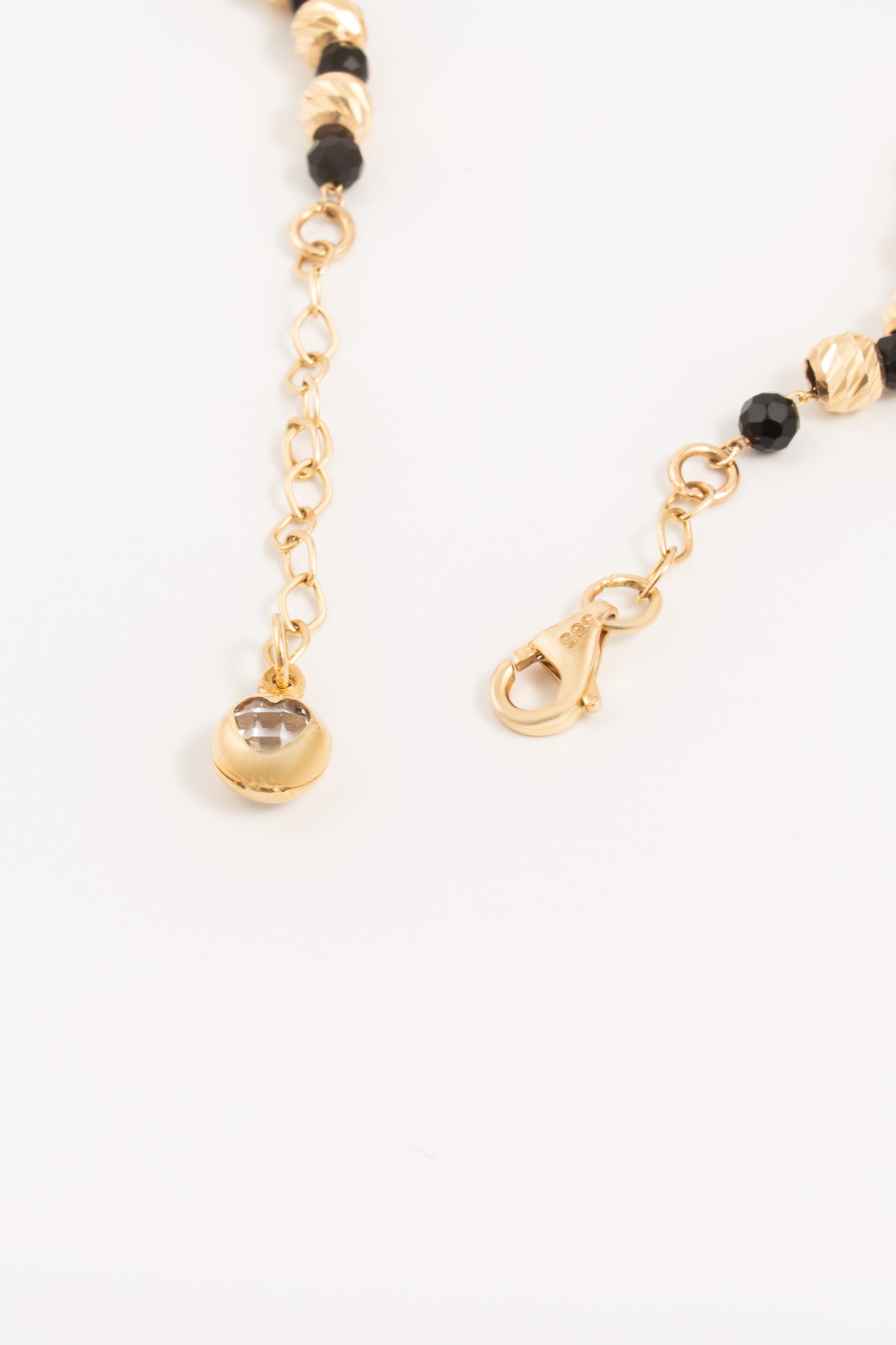 14K Gold Beads and Black Beads Bracelet