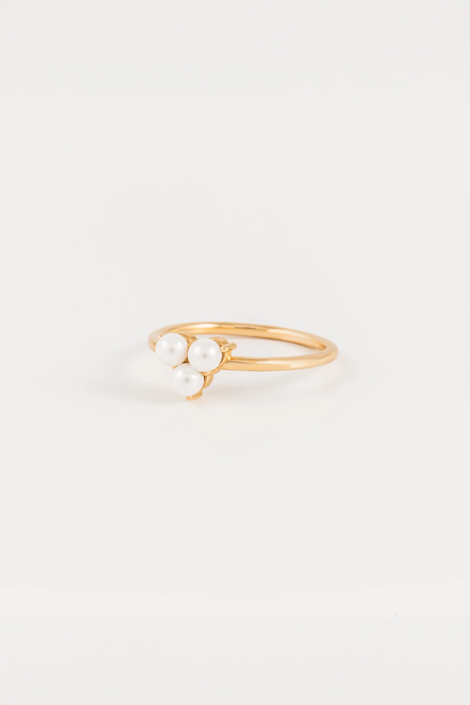 14K Yellow Gold Pearl Cluster Ring