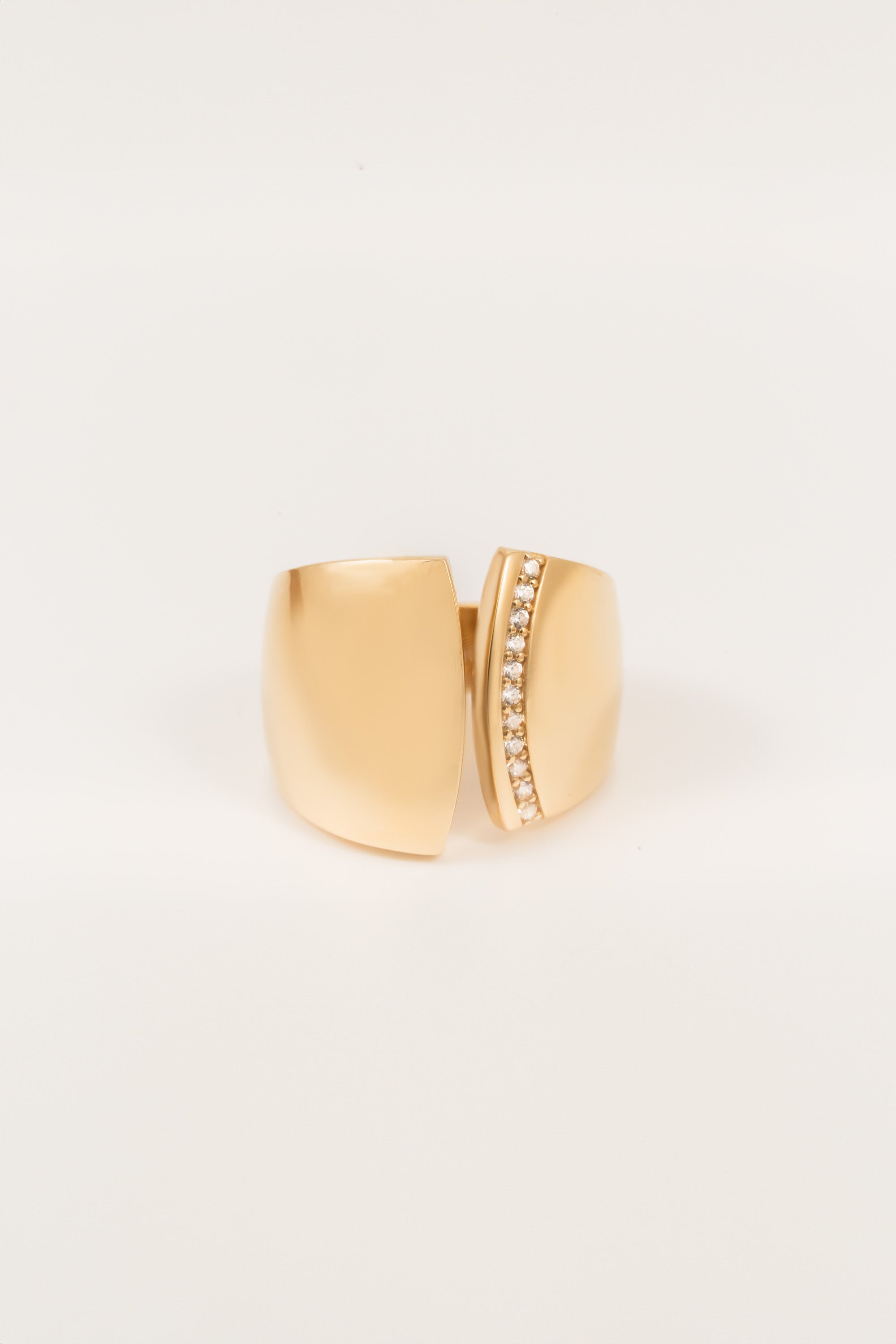 14K Gold Cocktail Open Ring CZ