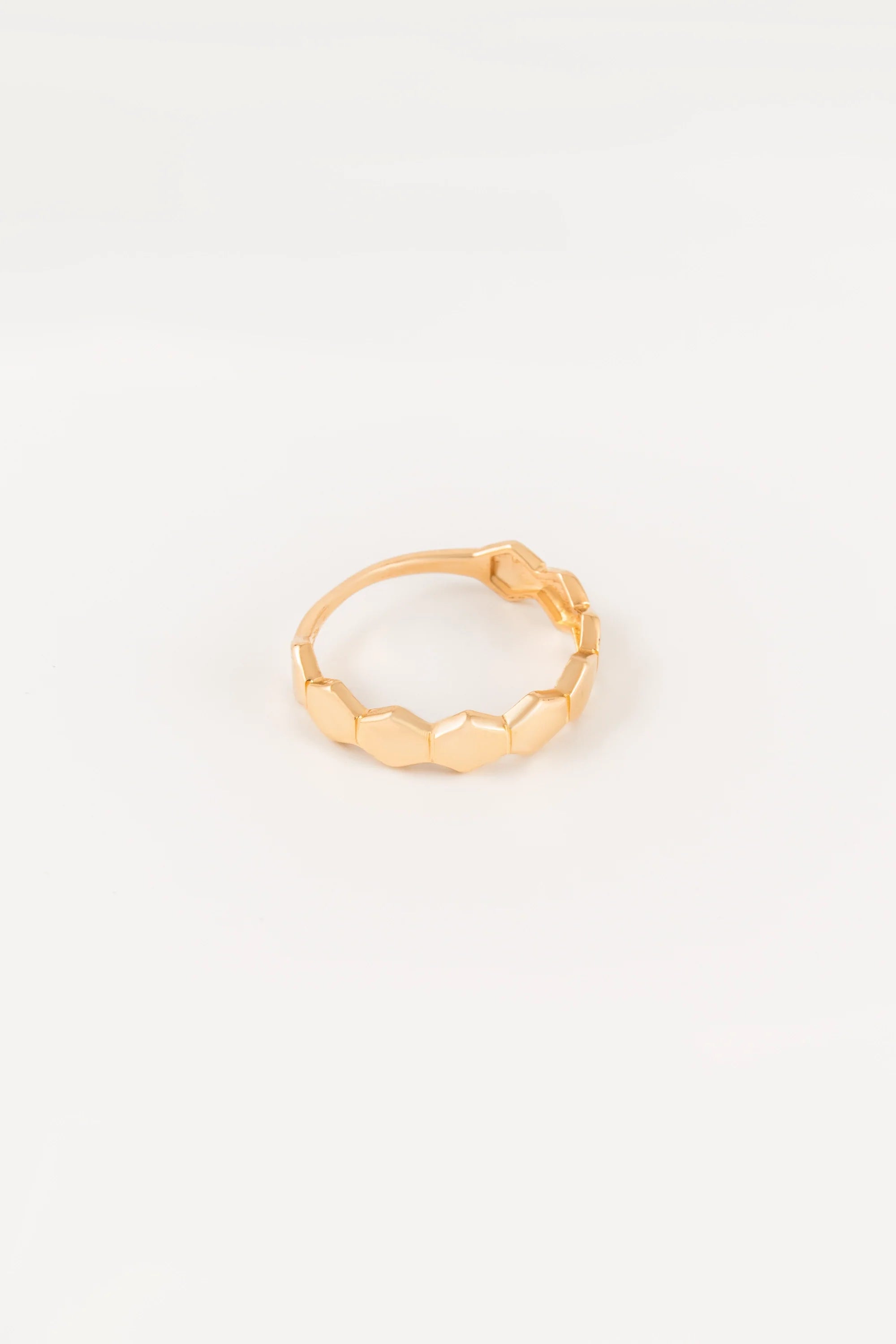 14K Gold Hexagon Ring