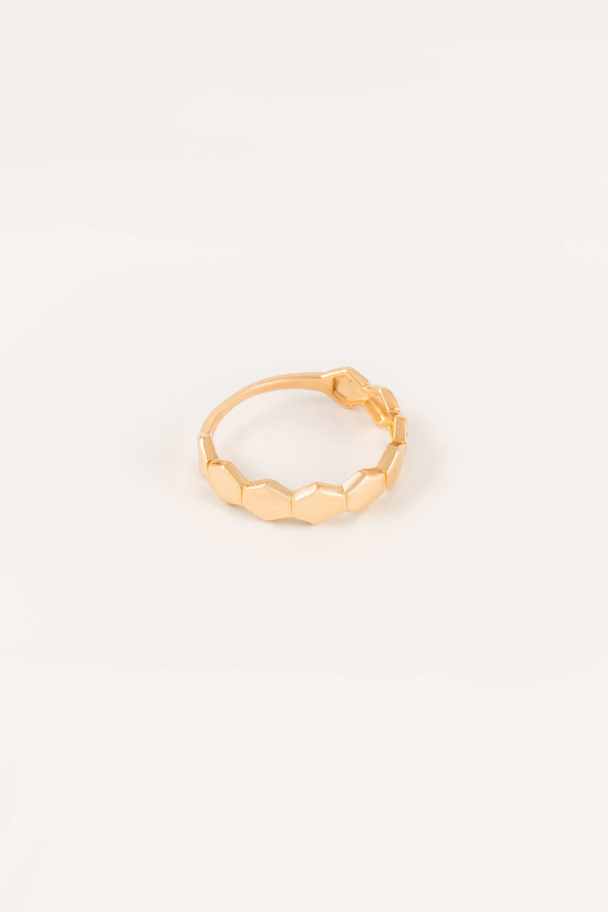 14K Gold Hexagon Ring