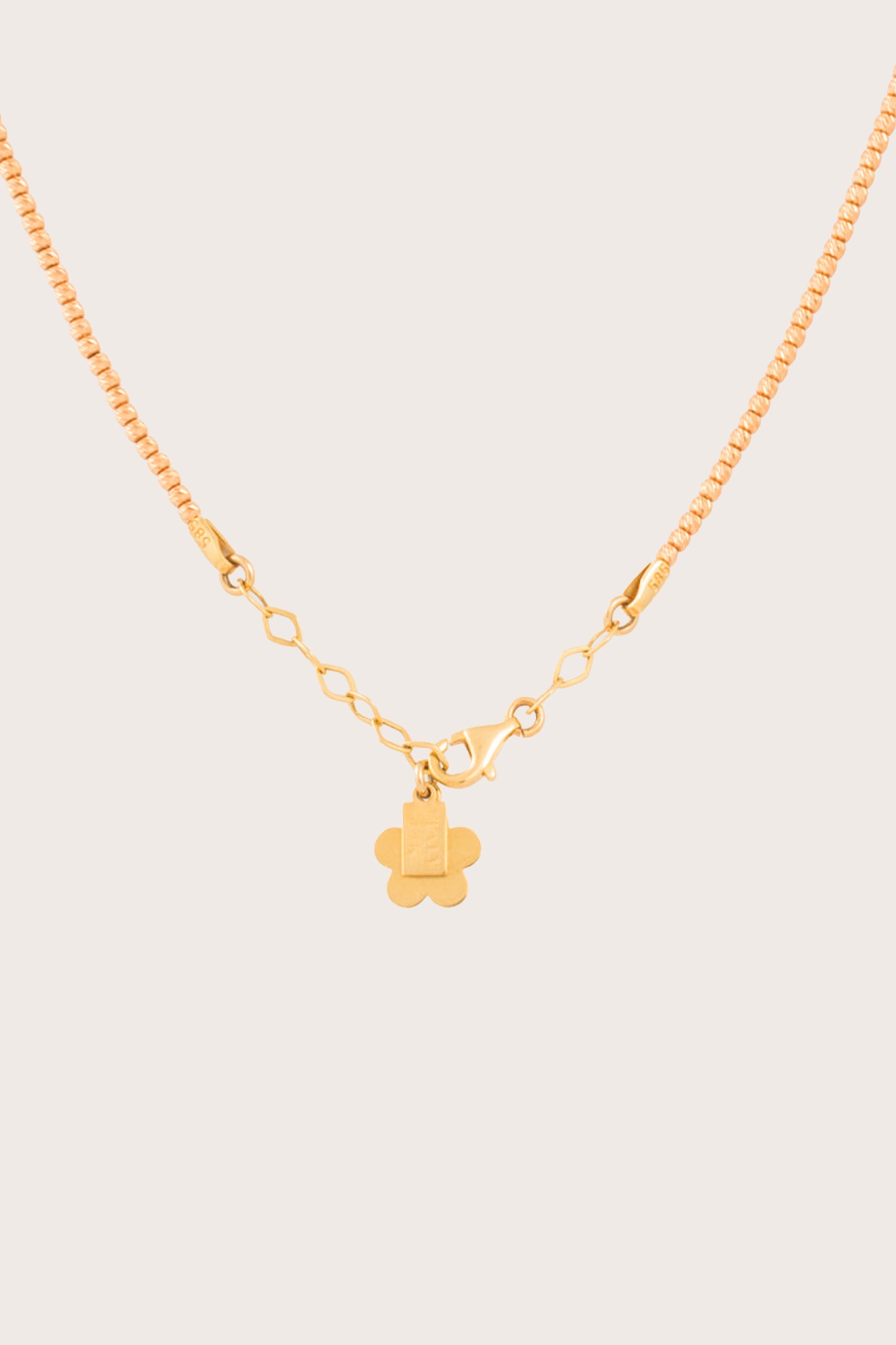 14K Gold Beaded Chain Necklace