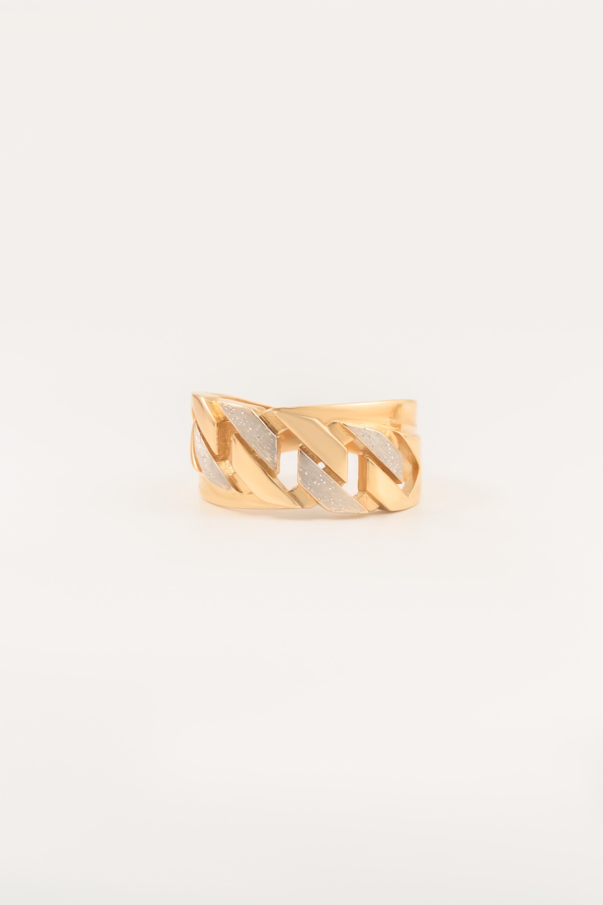 14K Gold Cuban Curb Chain Link Ring