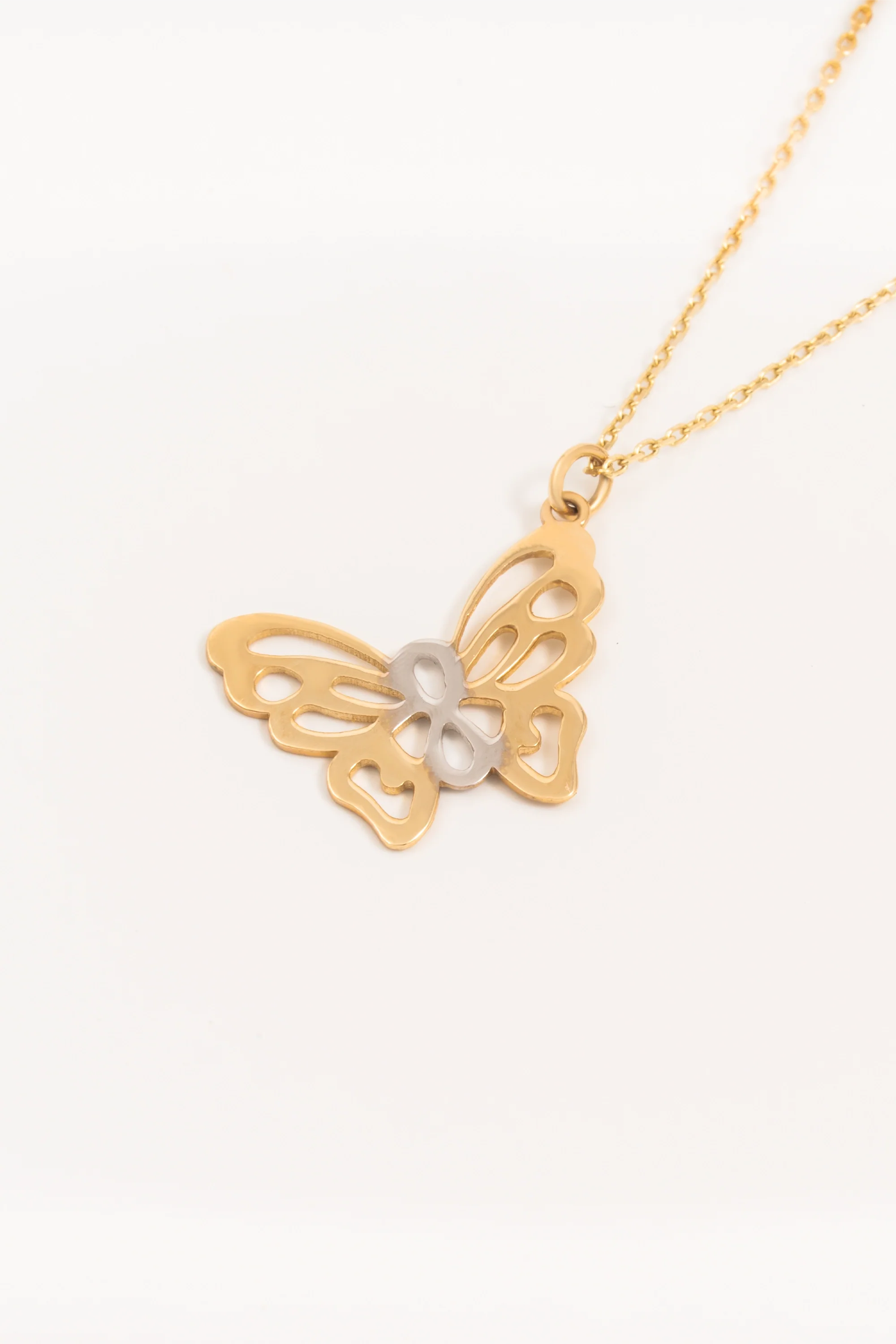 14K Gold Infinity Butterfly Necklace