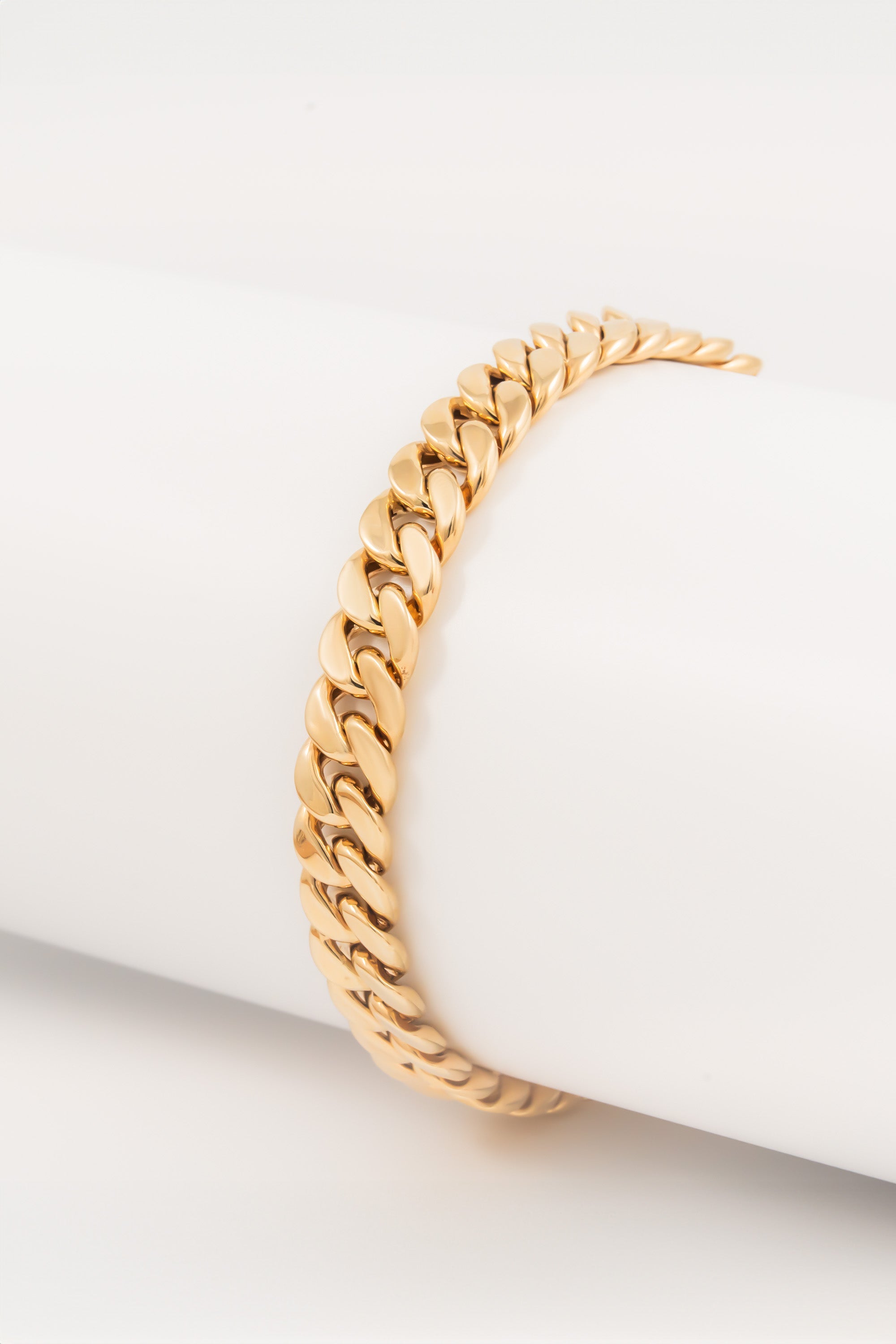14K Gold Cuban Link Chain Bracelet