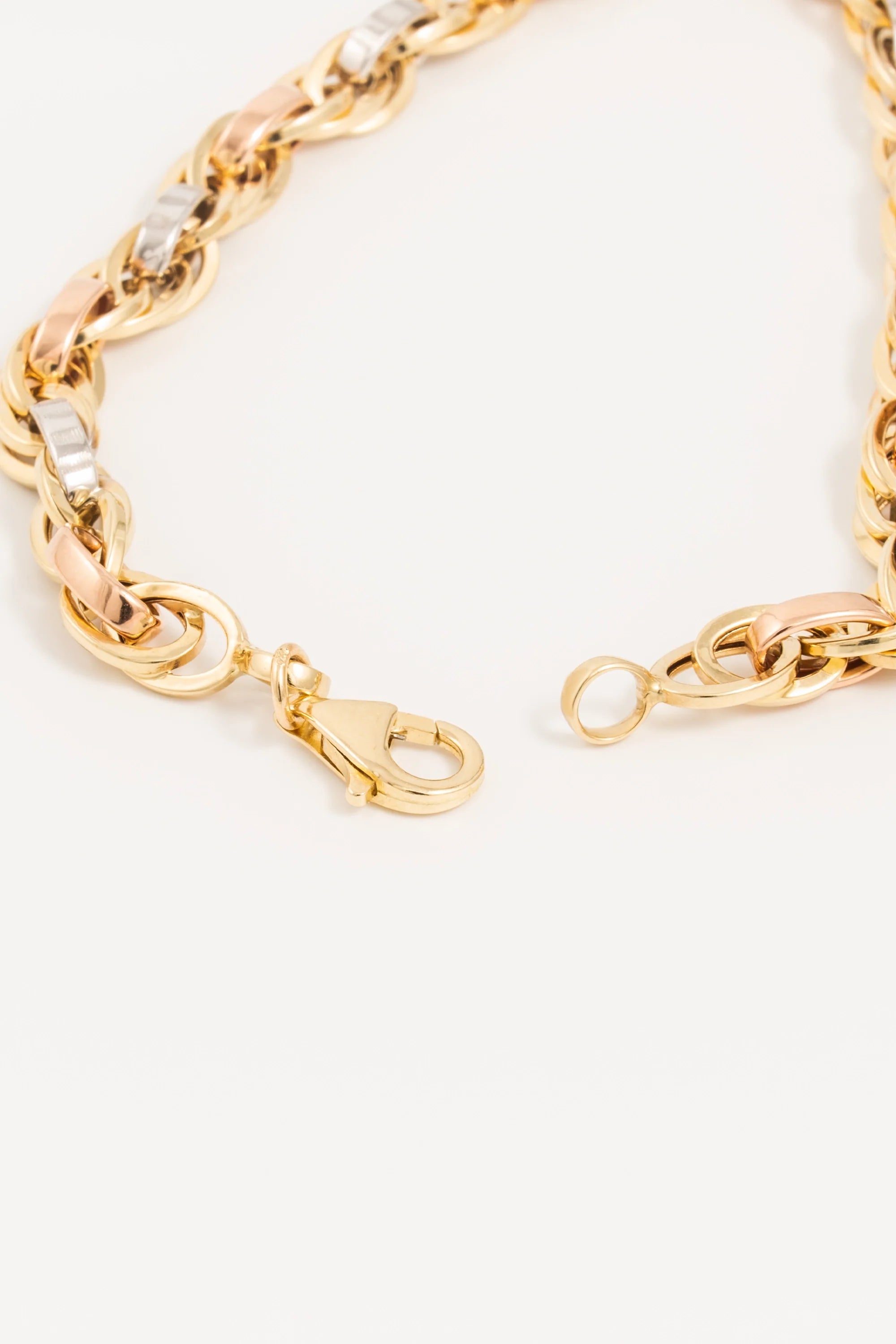 14K Gold Cuban Link Bracelet Two Color