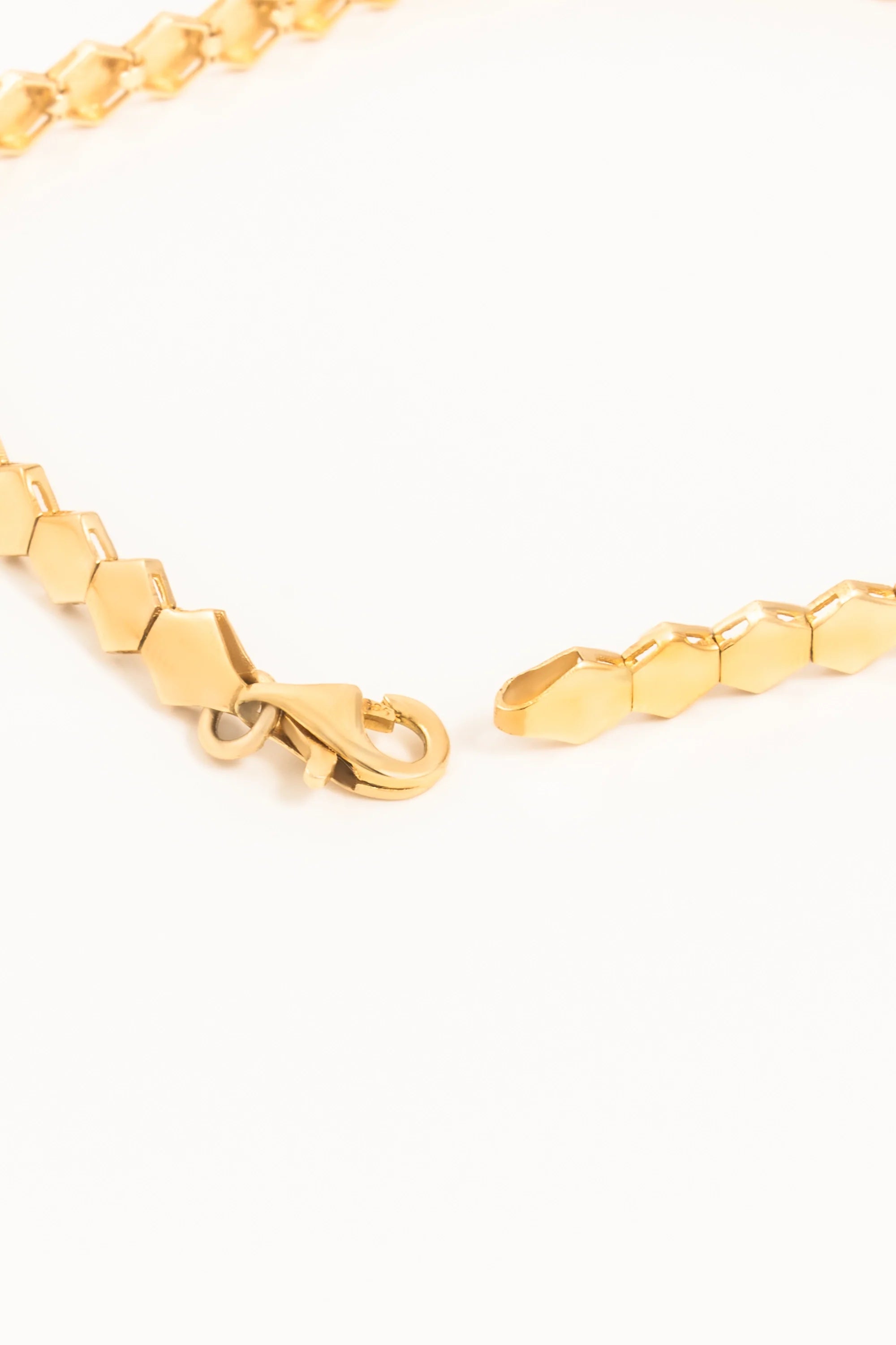 14K Gold Hexagonal Honeycomb Bracelet