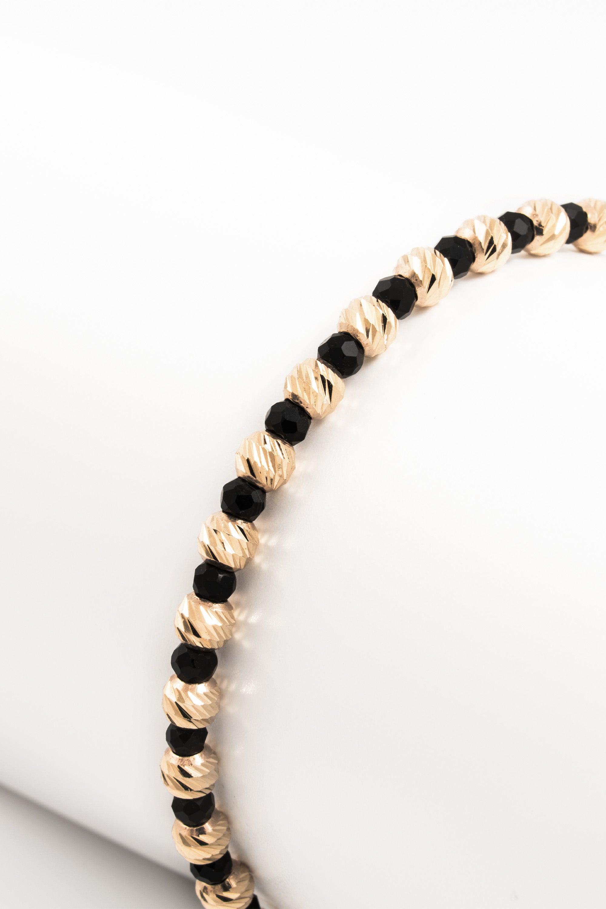 14K Gold Beads and Black Beads Bracelet