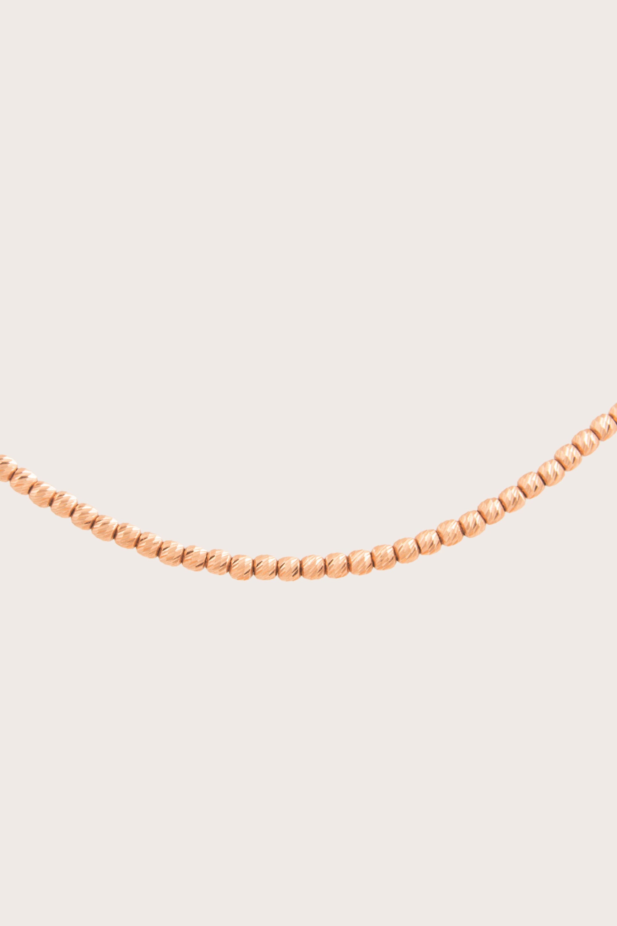 14K Gold Beaded Chain Necklace