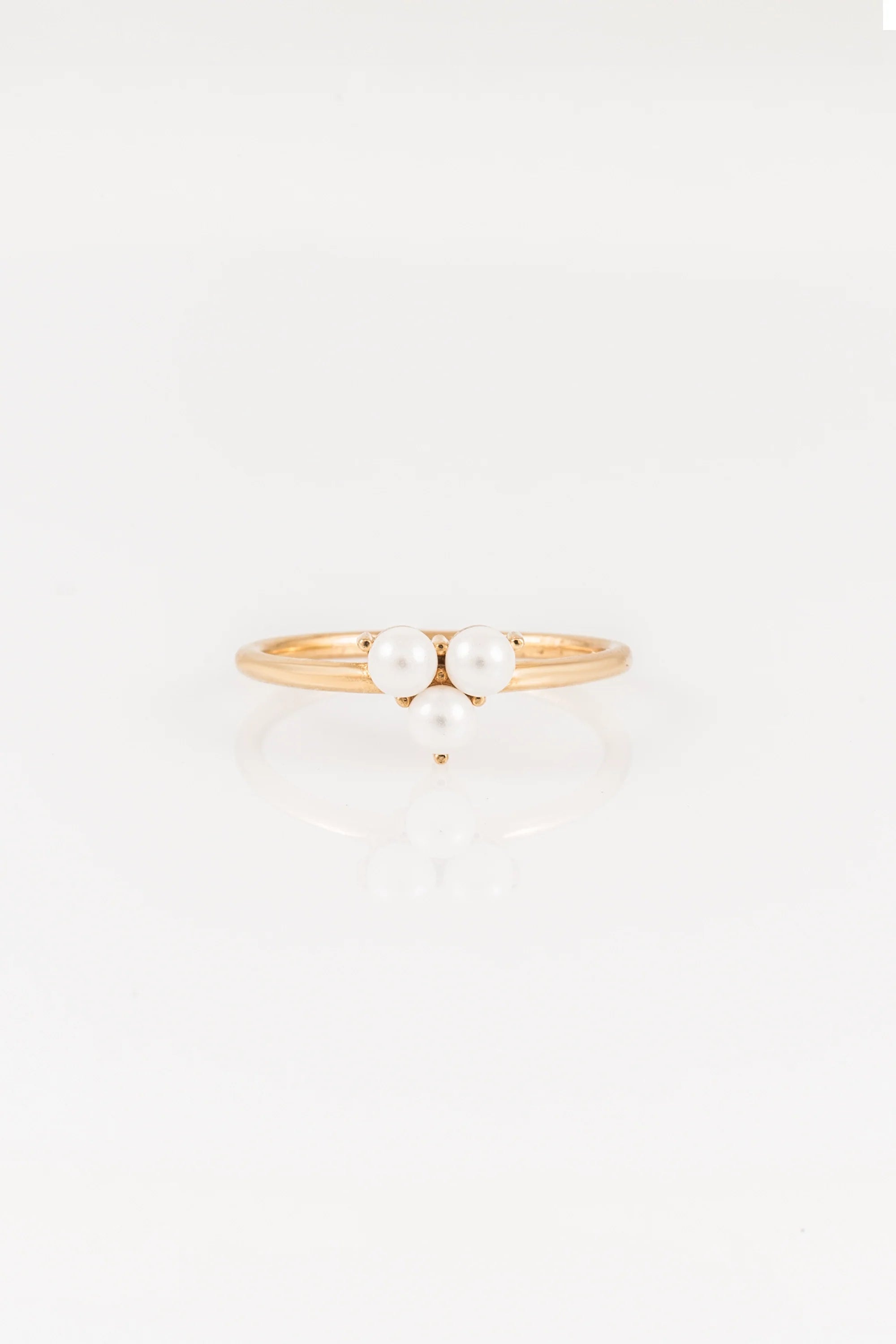 14K Yellow Gold Pearl Cluster Ring