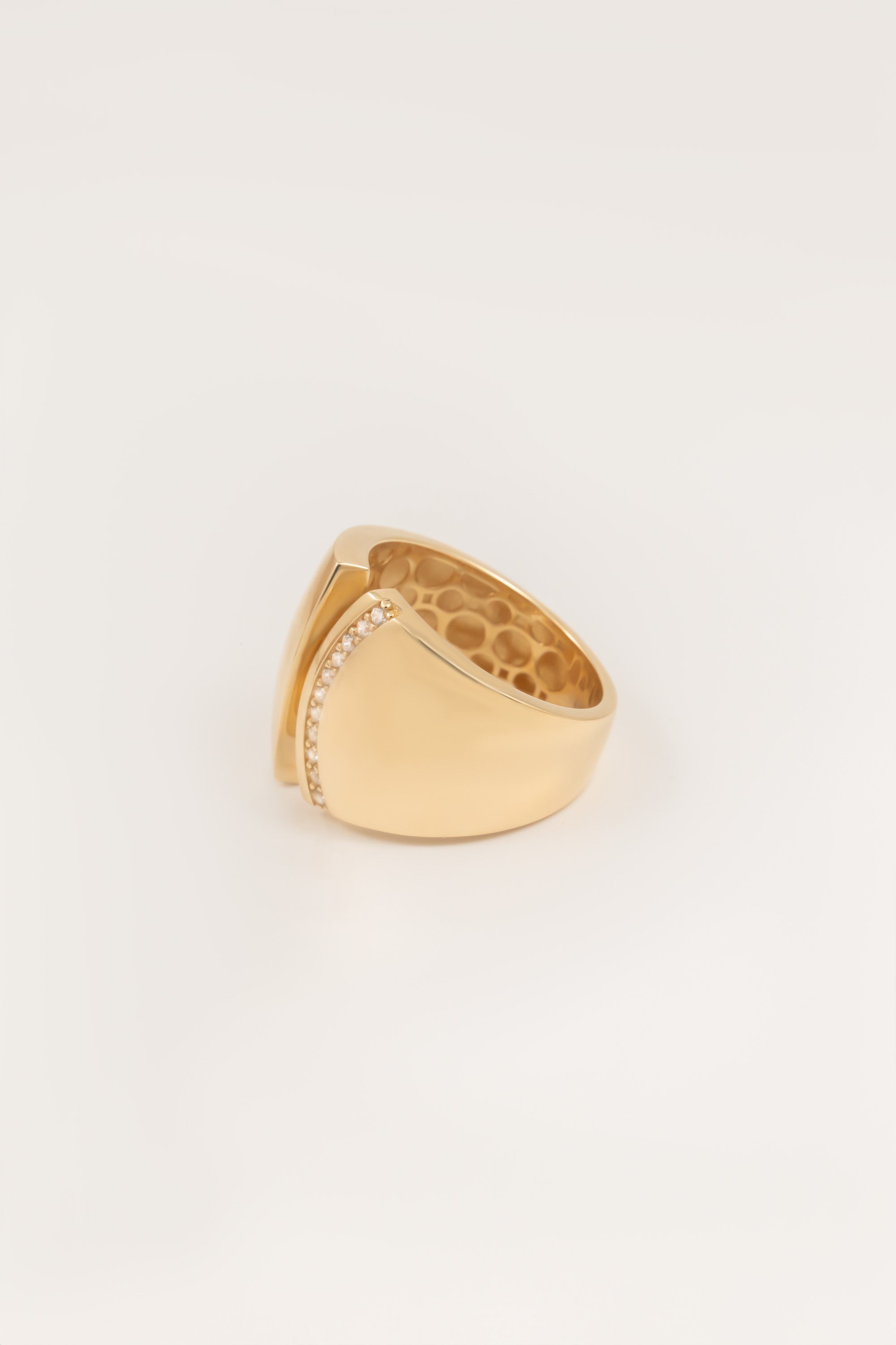 14K Gold Cocktail Open Ring CZ