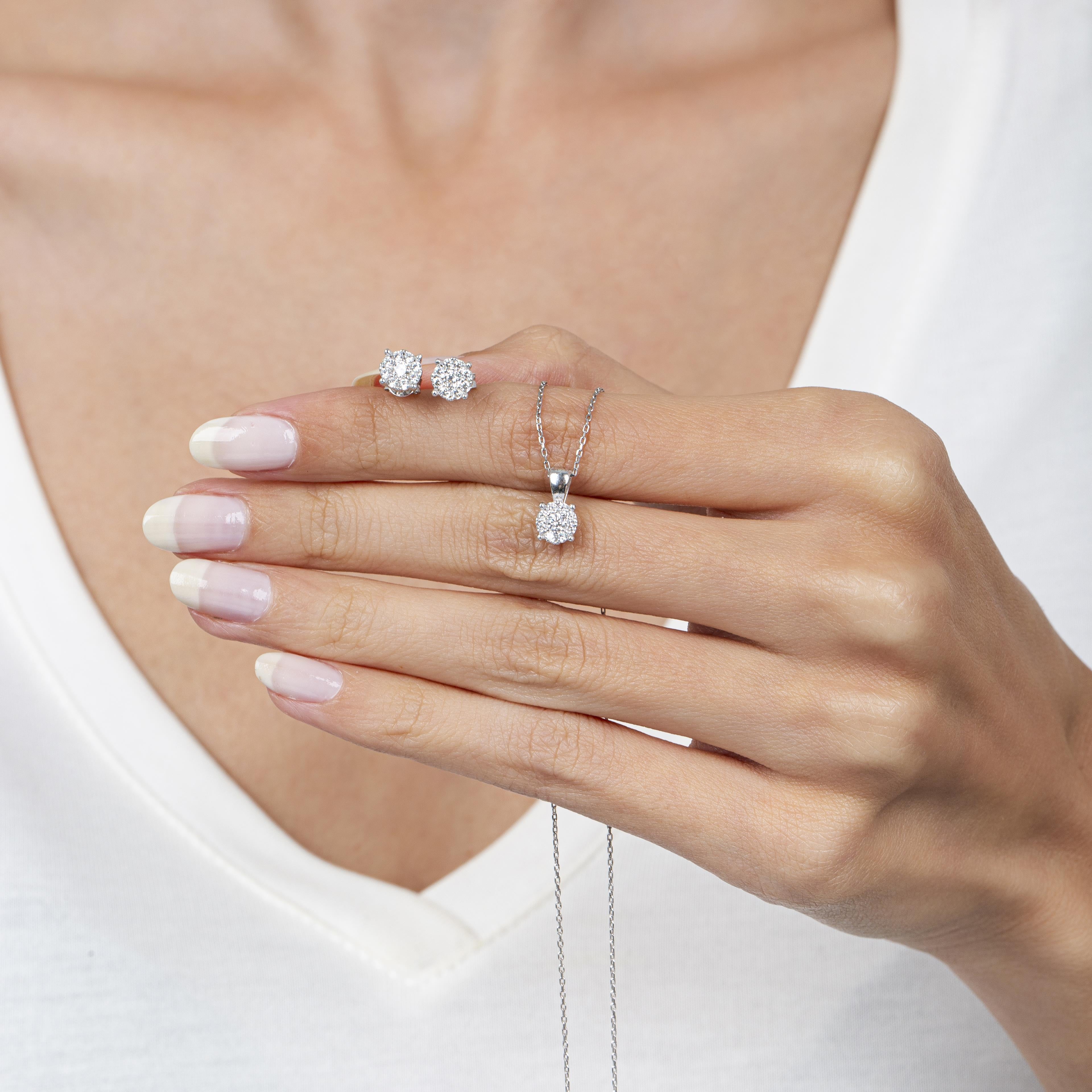 1.50 Carat Zirconia Coronet Solitaire Silver Duo Set