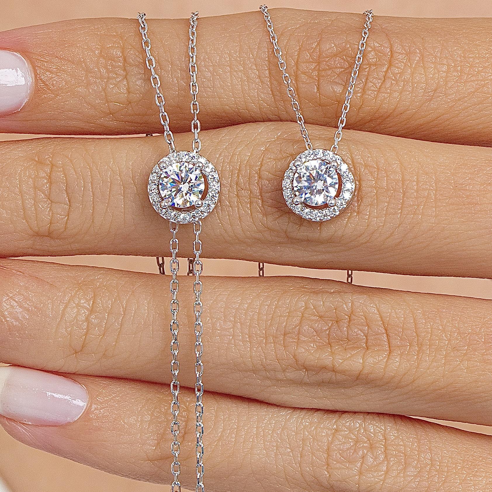 1.50 Carat Zirconia Solitaire Silver Double Set