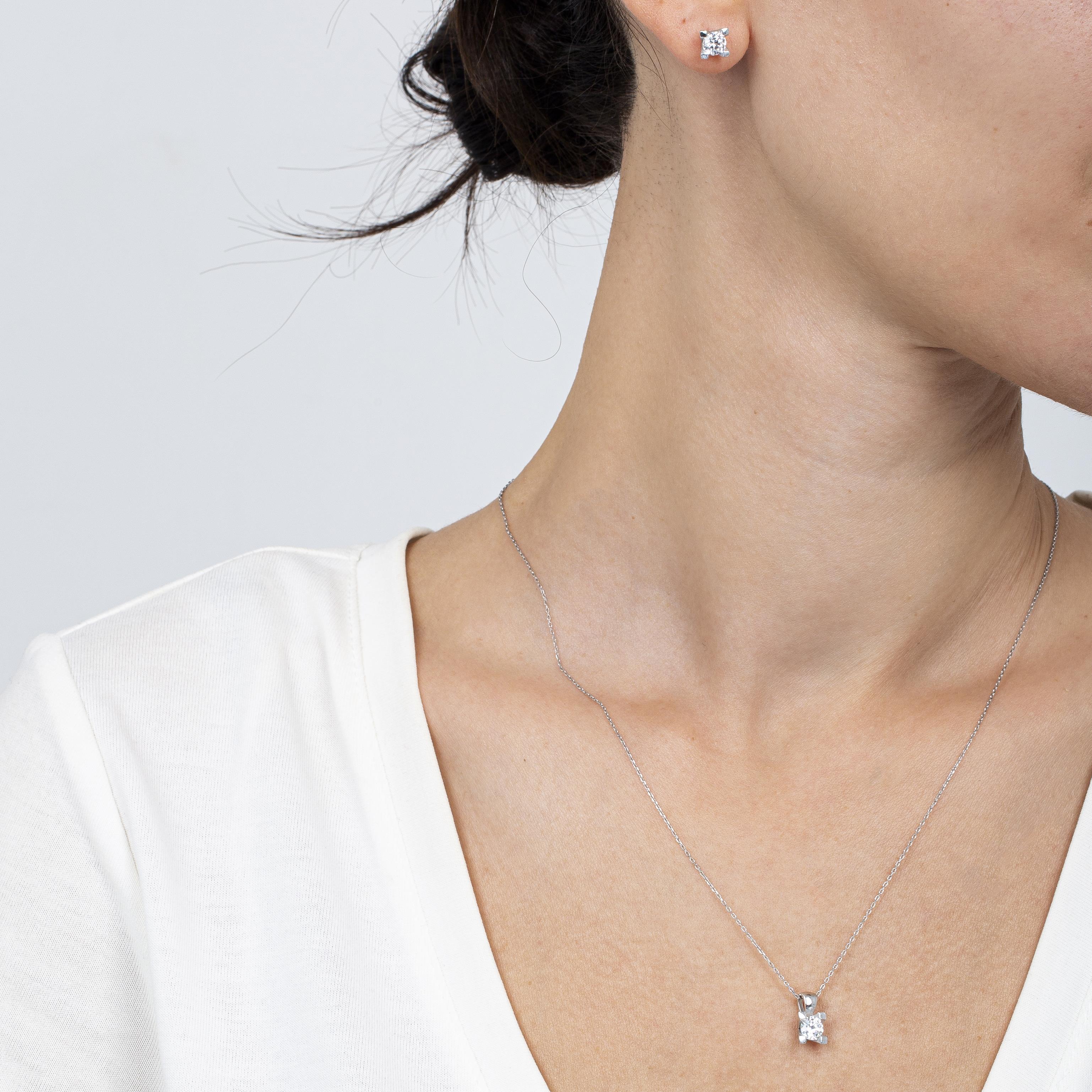 1.50 Carat Silver Zirconia Solitaire Jewelry Set