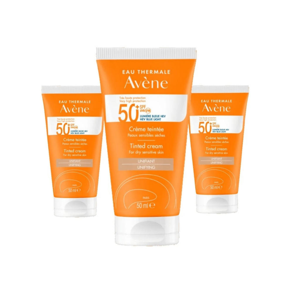 Avène Creme Teintee SPF 50 ml / 1.7 fl oz Tinted Sunscreen (3-Pack)