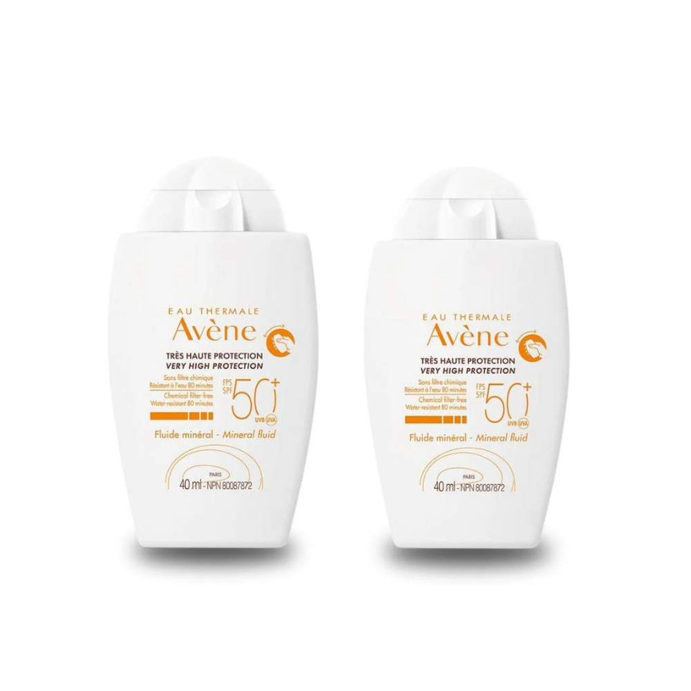 Avène Mineral Liquid Sunscreen SPF 50+ 40 ml / 1.4 fl oz (2-Pack)