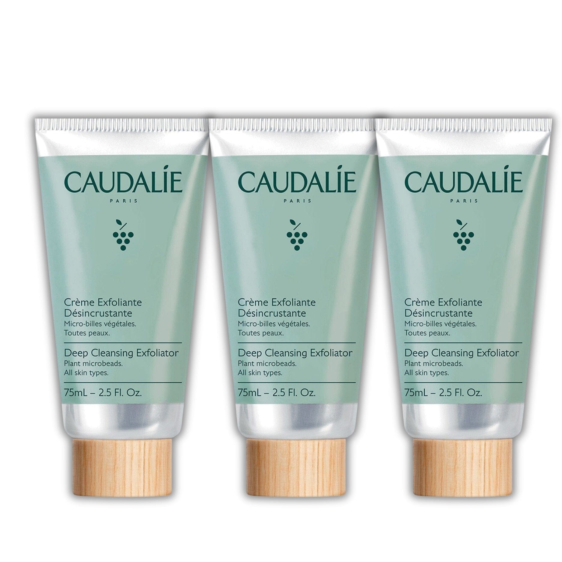 Caudalie Deep Cleansing Exfoliating Peeling 75 ml / 2.5 fl oz (3-Pack)