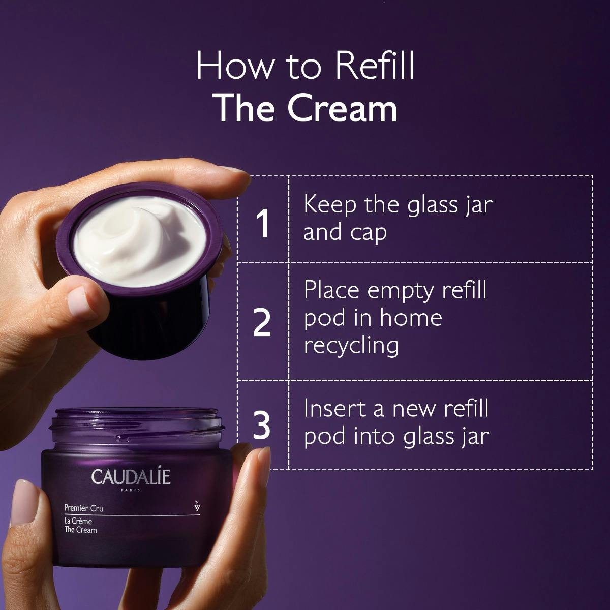 Caudalie Premier Cru Anti-Aging Cream Moisturizer 50 ml / 1.7 fl oz Refill-NEW