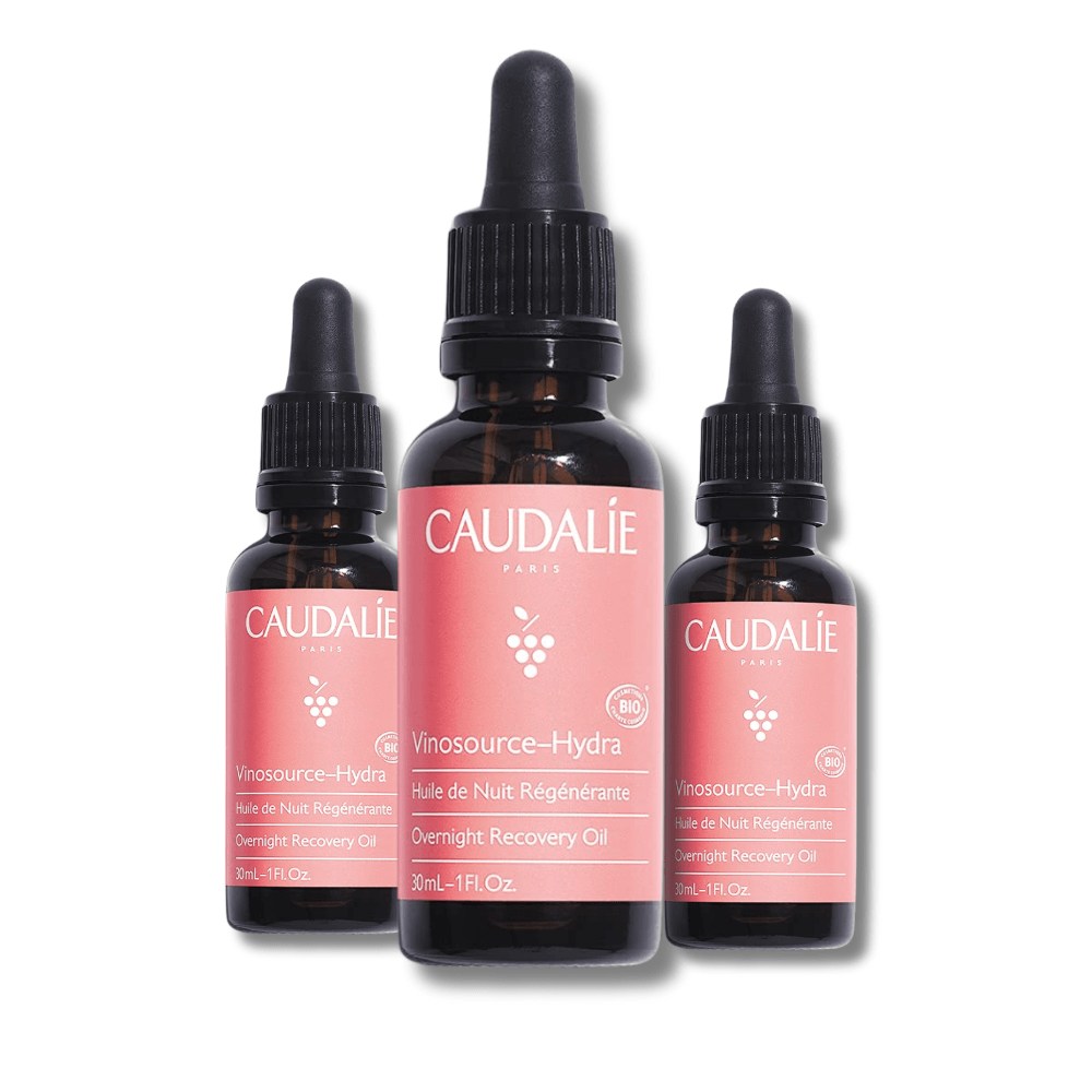 Caudalie Vinosource Hydra Overnight Recovery Oil 30 ml / 1 fl oz (3-Pack)