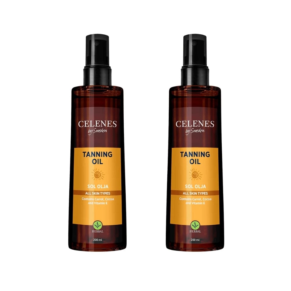 Celenes by Sweden Herbal Tanning Oil 200 ml / 6.8 fl oz (2-Pack)