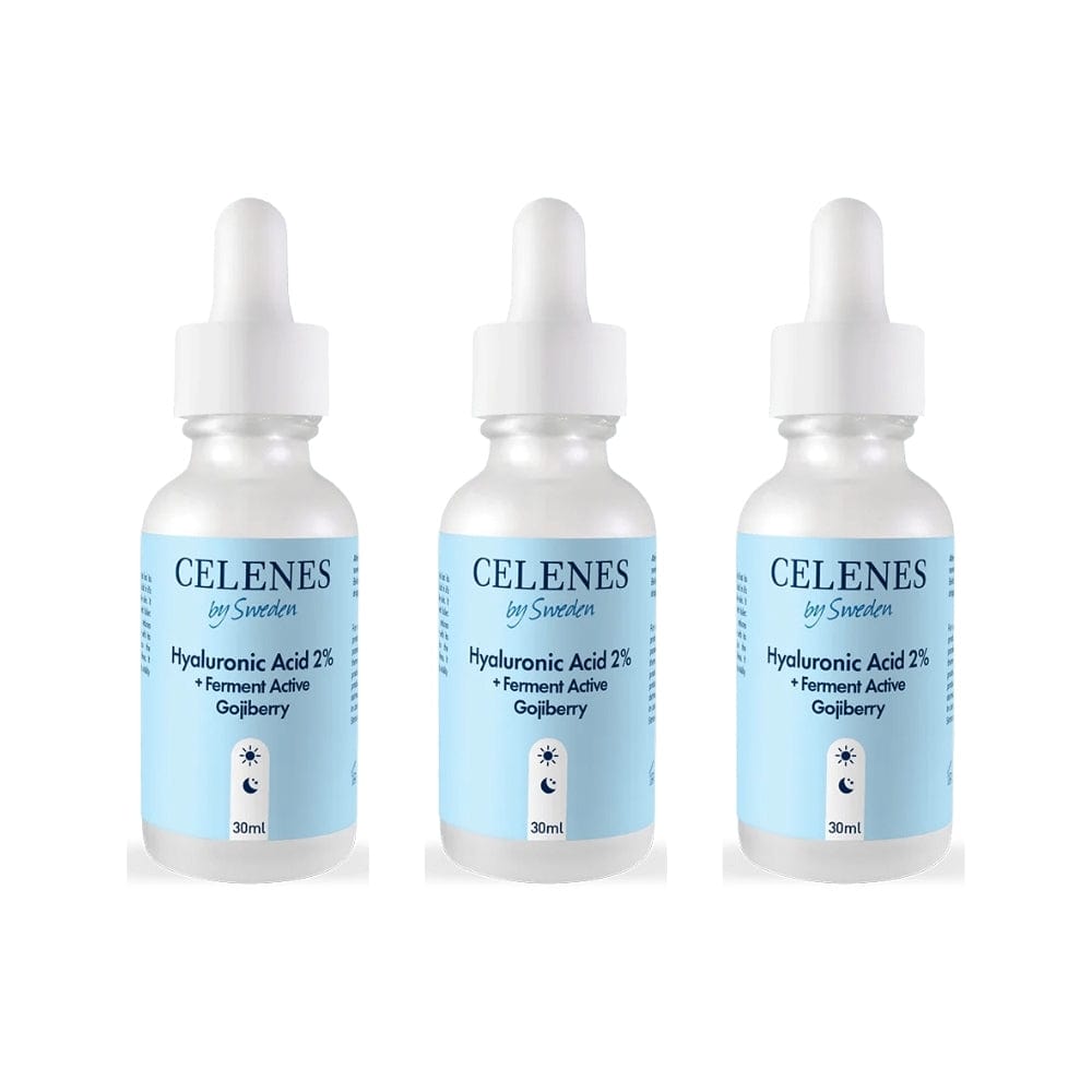 Celenes by Sweden Rena Hyaluronic Acid 2% +Ferment Active Gojiberry 30 ml / 1 fl oz (3-Pack)