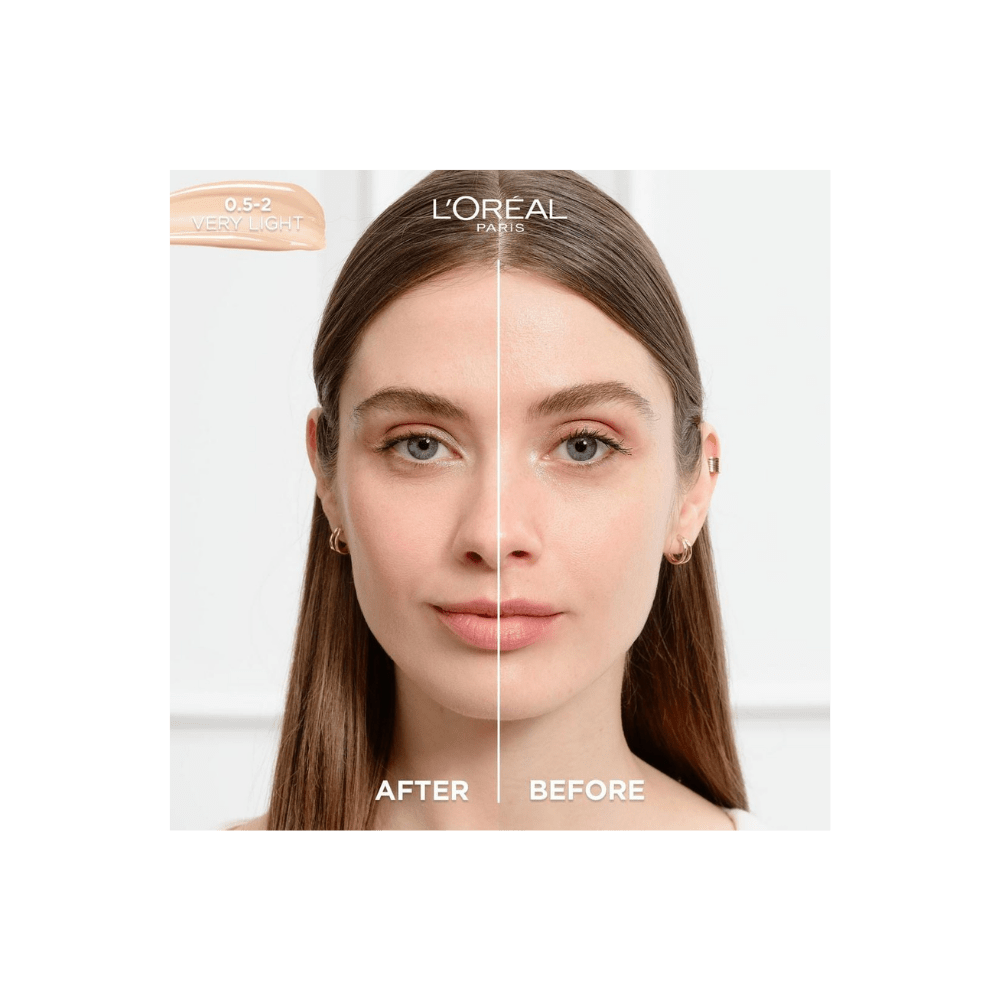 Compact L'Oreal True Match Nude tinted serum, designed for very light skin, with a precision dropper lid.