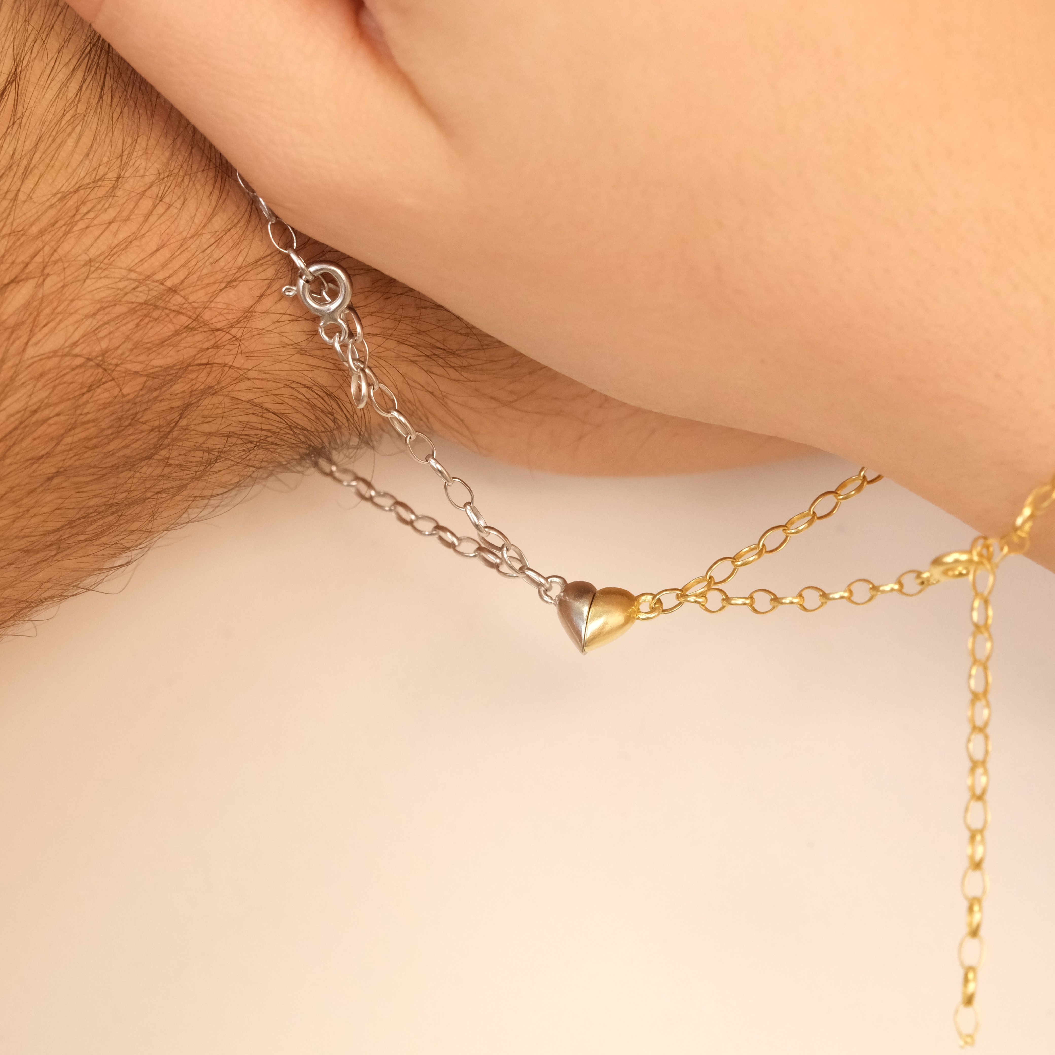 Magnetic Couple Matching Bracelet 925 Sterling Silver Heart Bracelet
