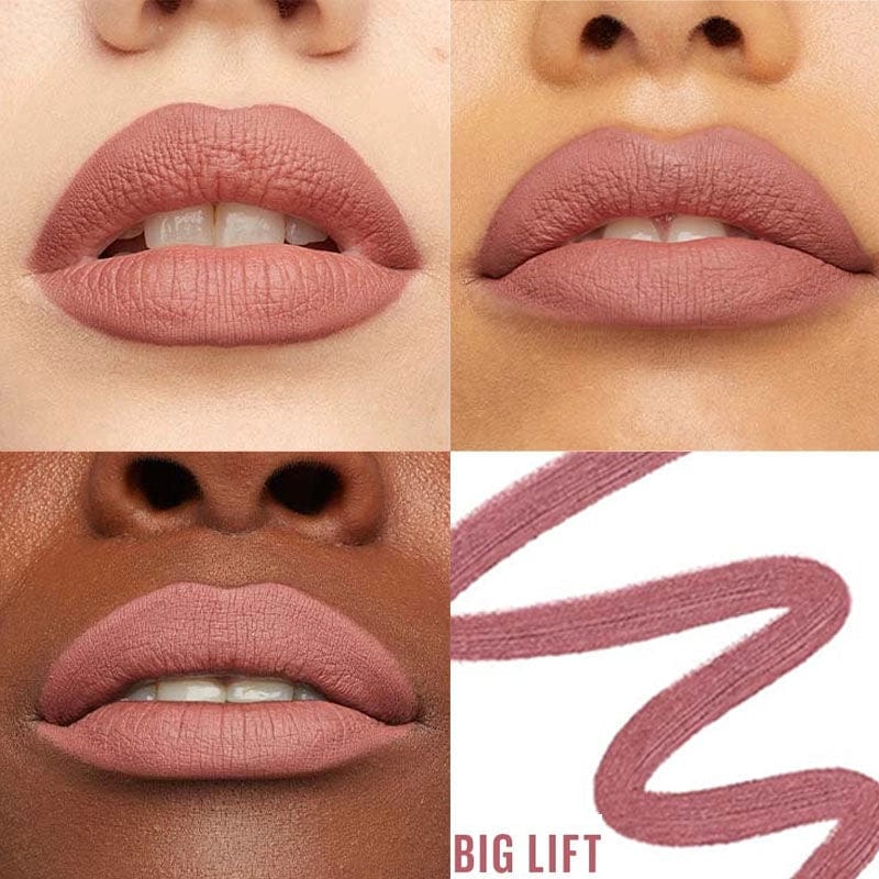 A tube of Maybelline lip liner with a twist-up mechanism, showcased in a pastel pink color.