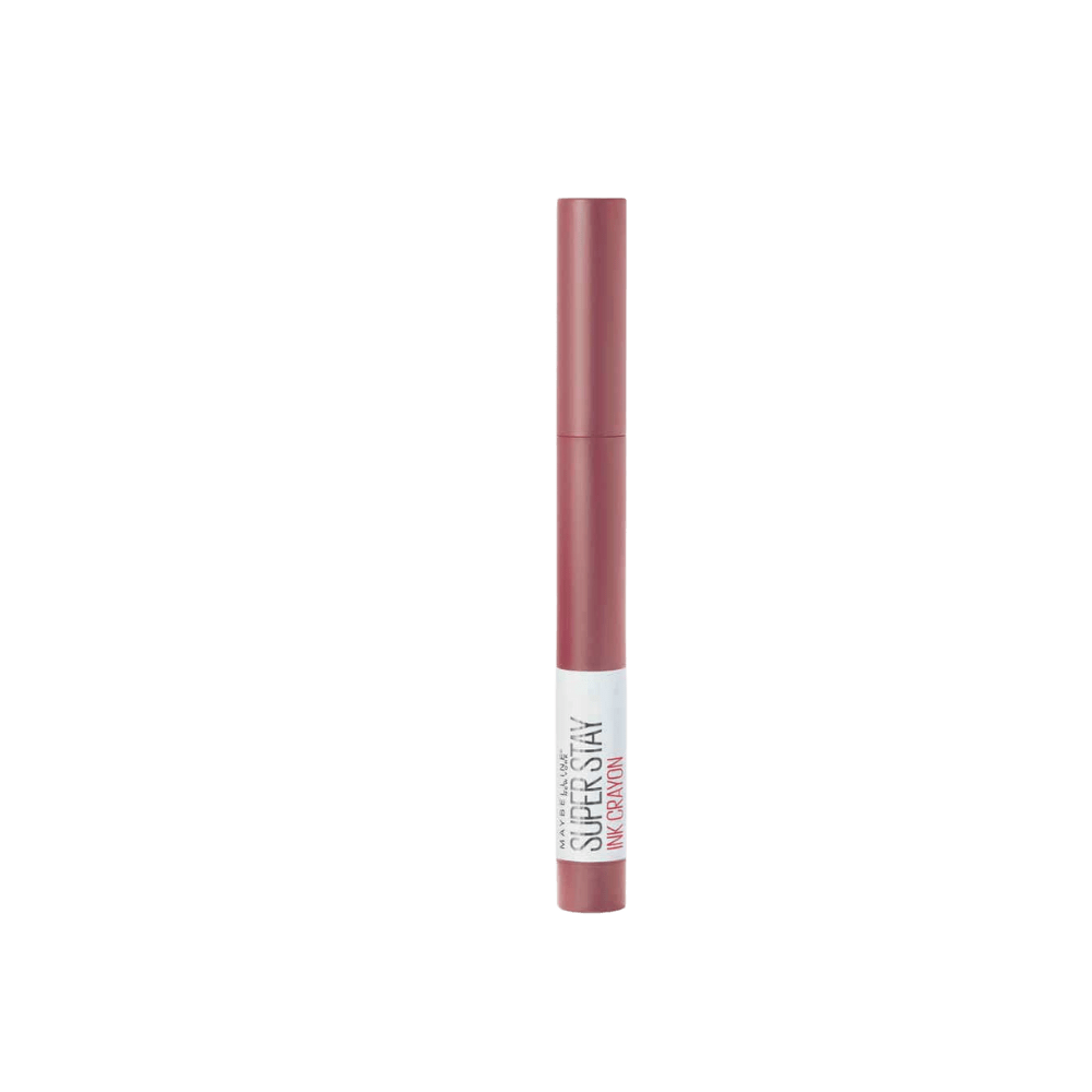 Matte lipstick crayon in a stylish pink hue, capped and ready for use.