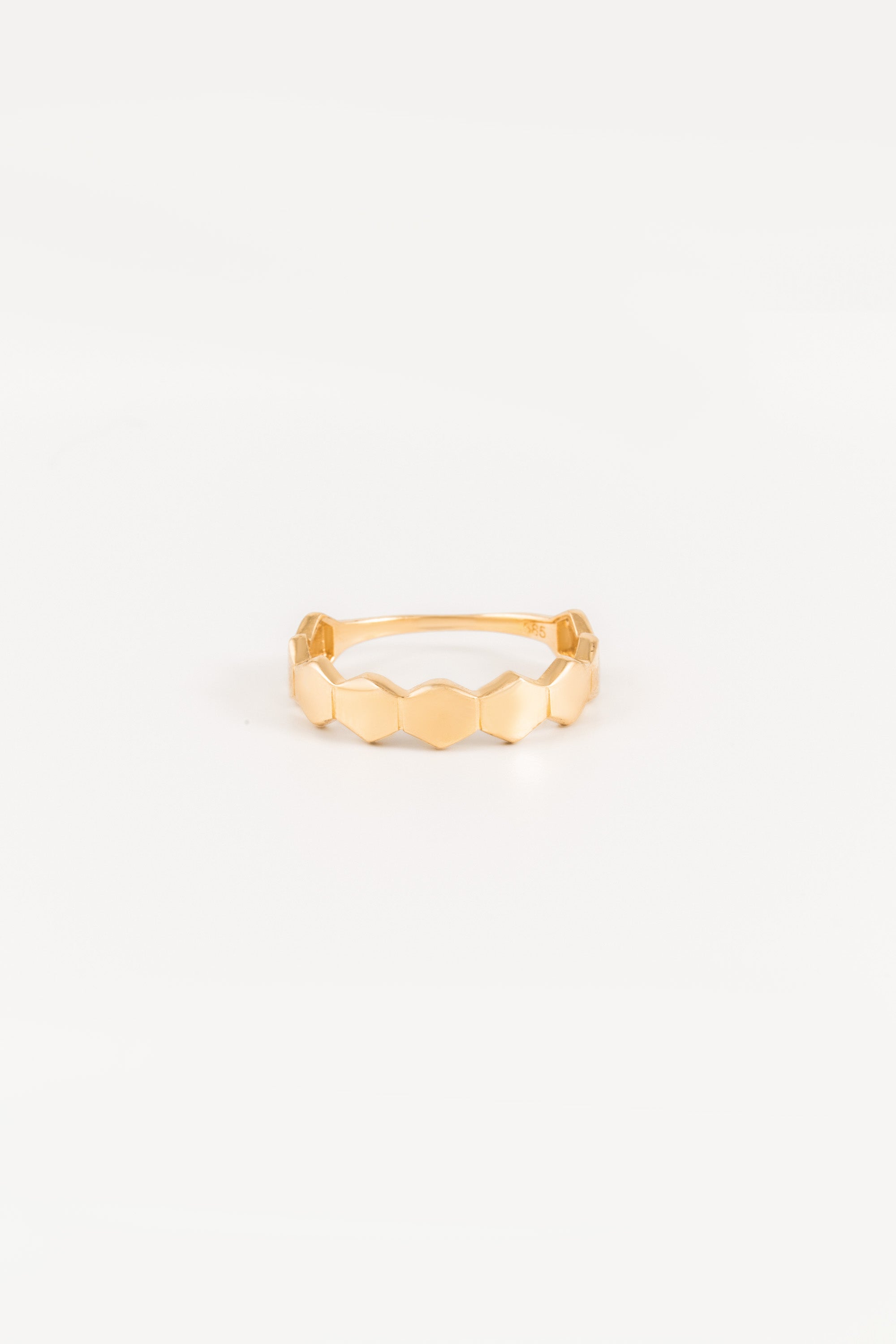 14K Gold Hexagon Ring